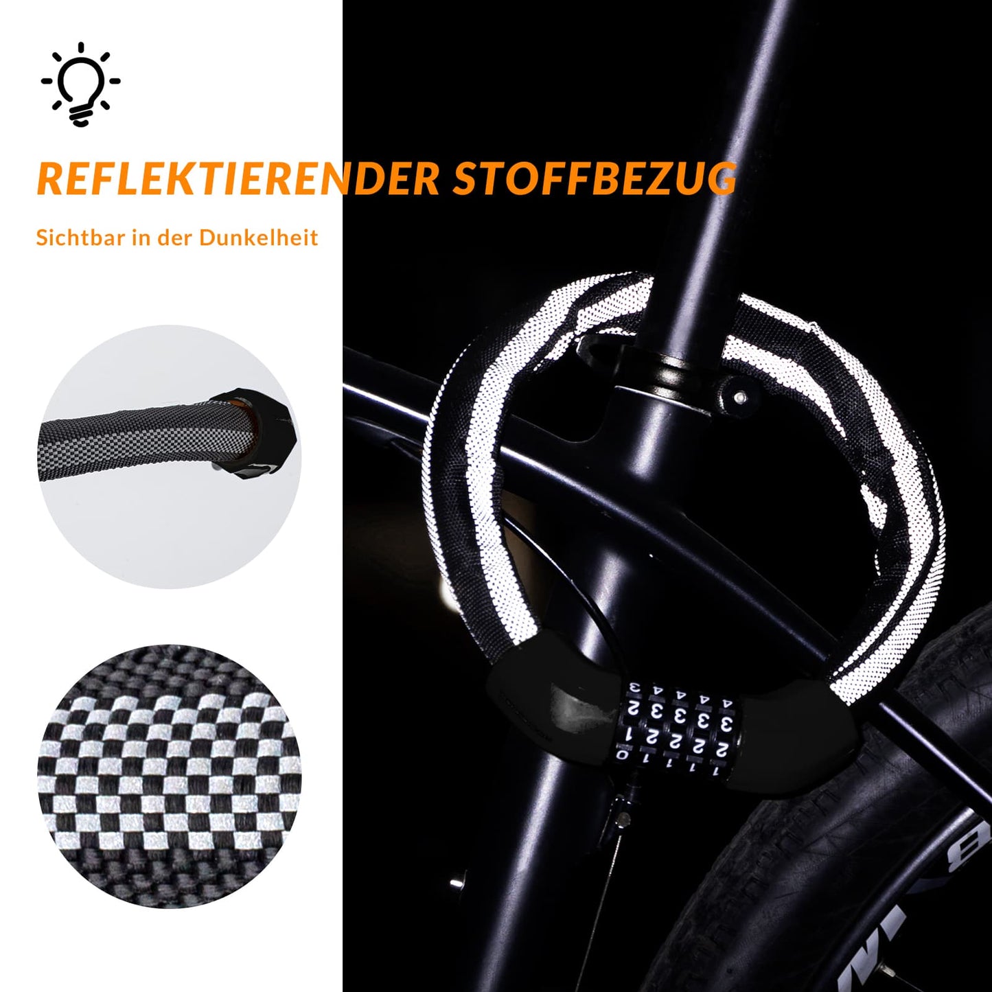 Antivol de vélo à combinaison, 19 mm d'épaisseur, ROCKBROS