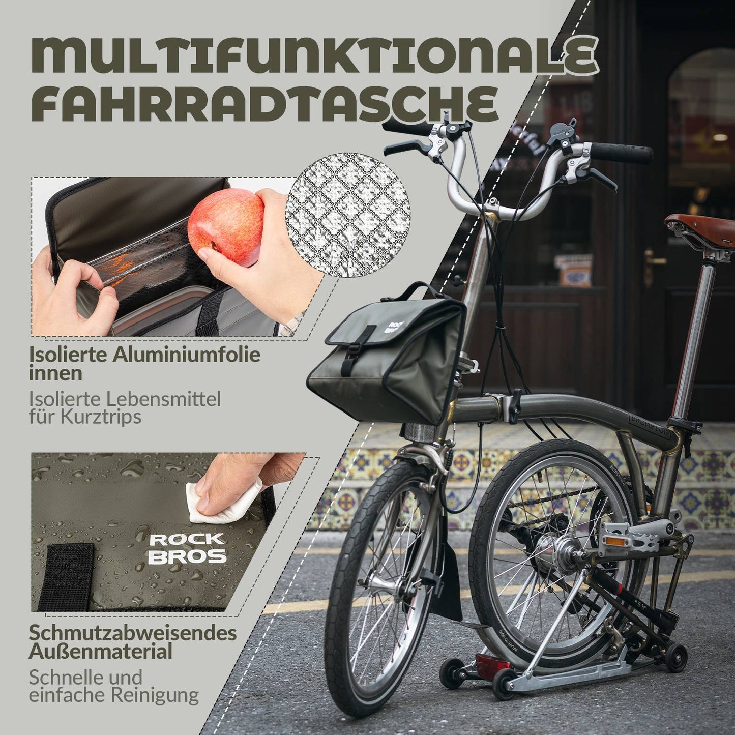 Sacoche de vélo, sacoche de guidon, sacoche avant avec bandoulière, ROCKBROS