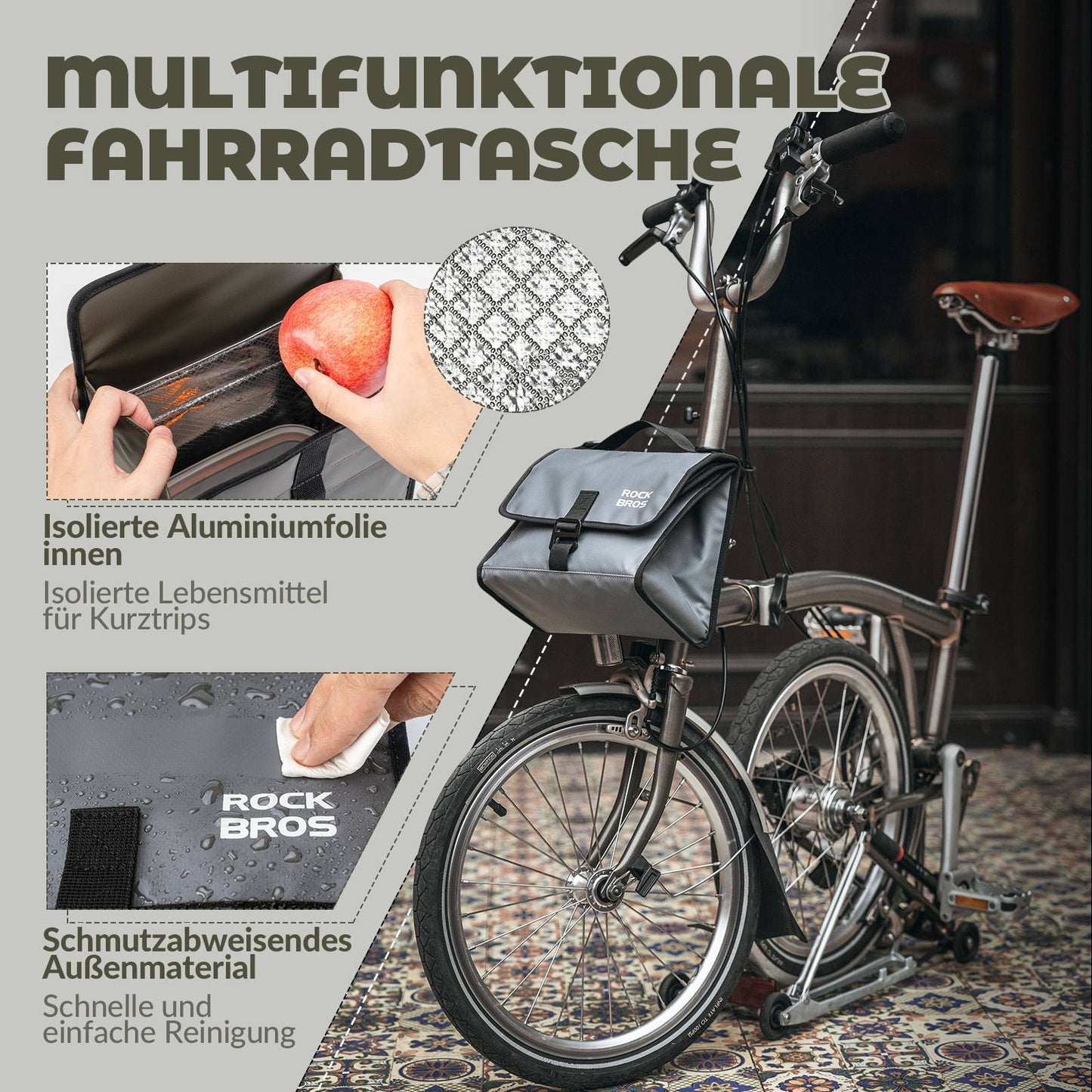 Sacoche de vélo, sacoche de guidon, sacoche avant avec bandoulière, ROCKBROS