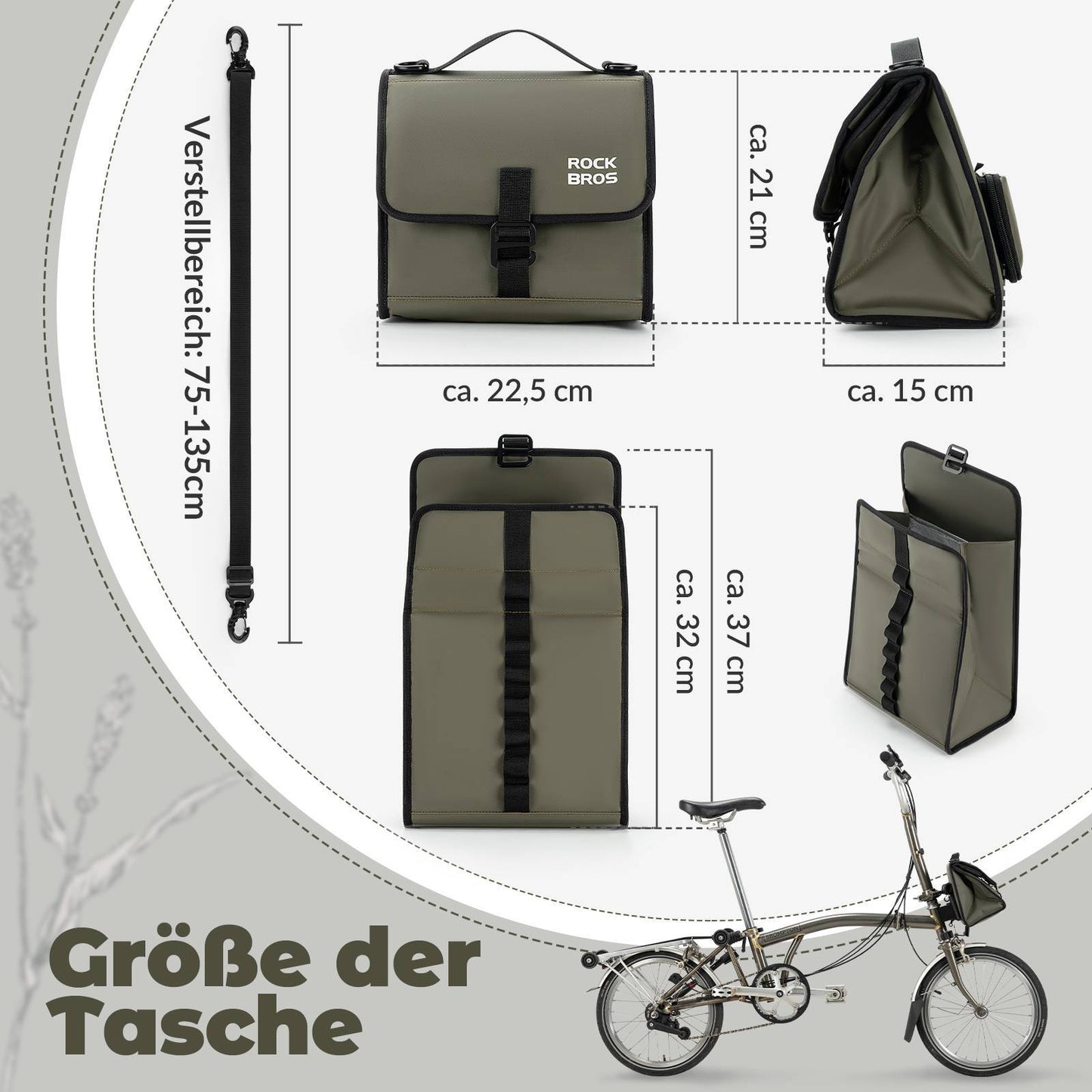 Sacoche de vélo, sacoche de guidon, sacoche avant avec bandoulière, ROCKBROS