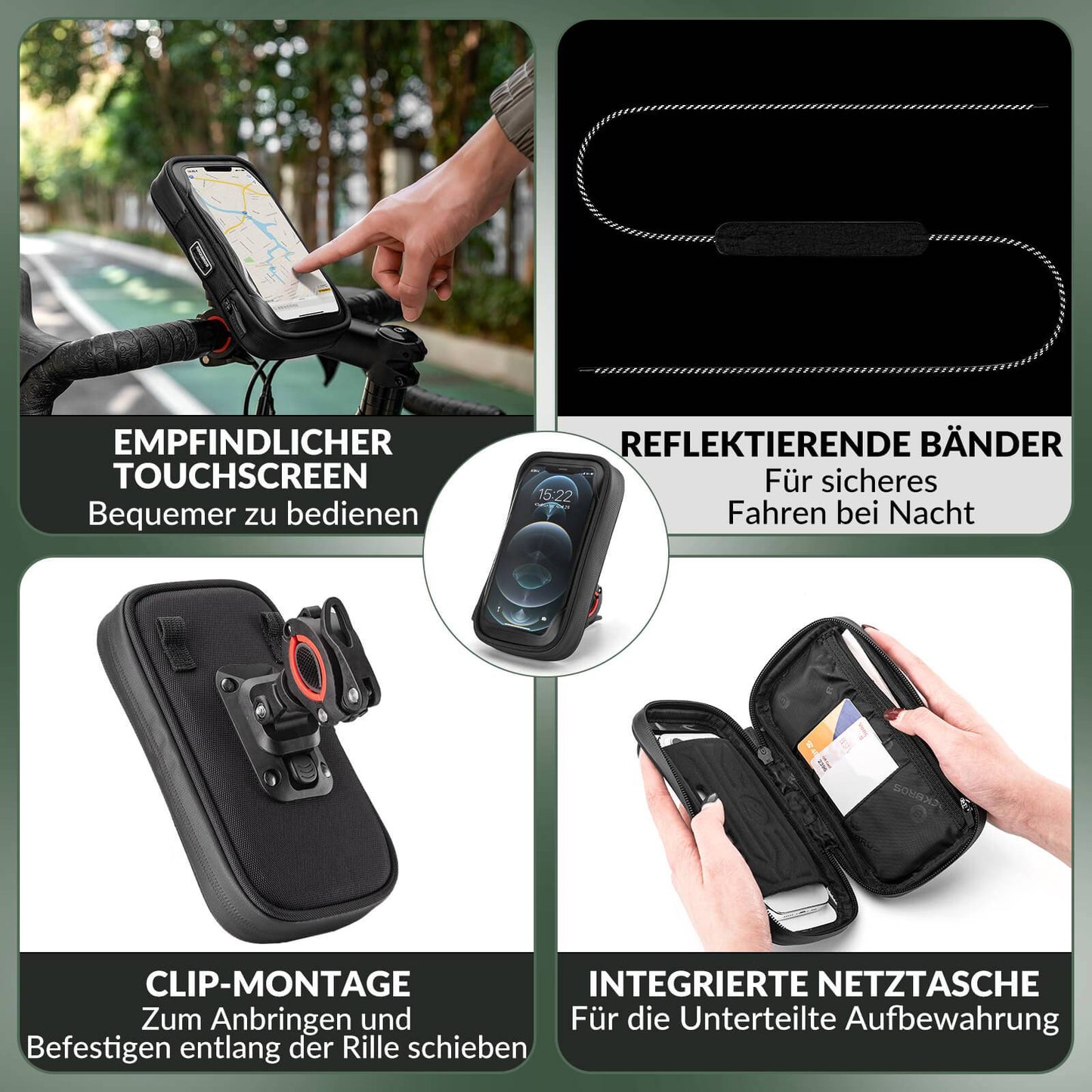 Sacoche de vélo étanche, pochette rotative pour téléphone portable de 4,7 à 6 pouces, ROCKBROS