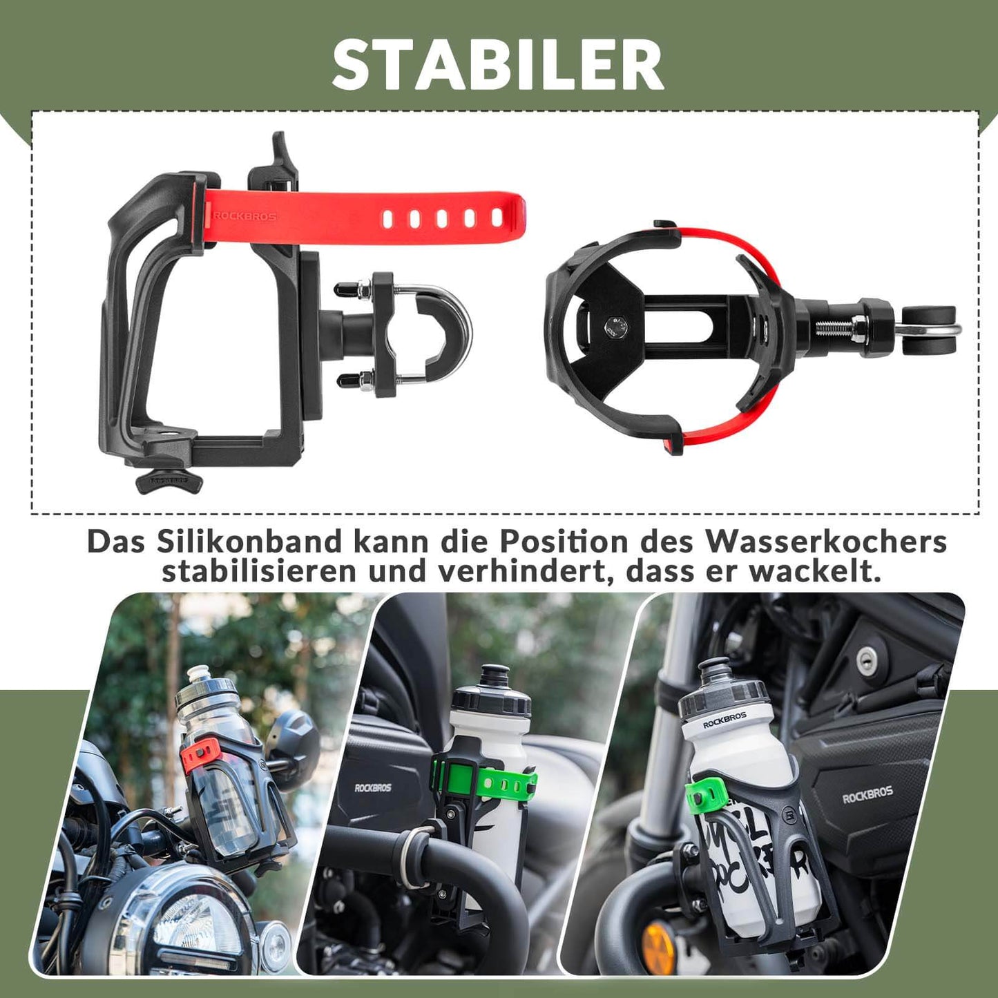 Porte-bouteille réglable pour vélo, rotatif à 360°, ROCKBROS