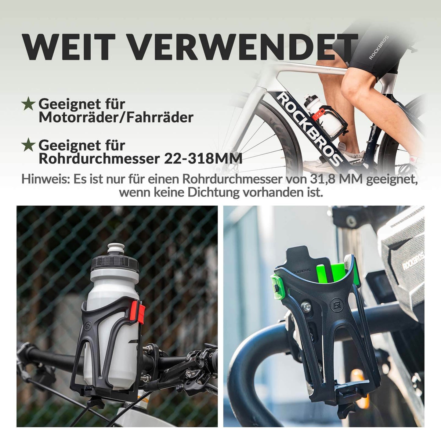Porte-bouteille réglable pour vélo, rotatif à 360°, ROCKBROS