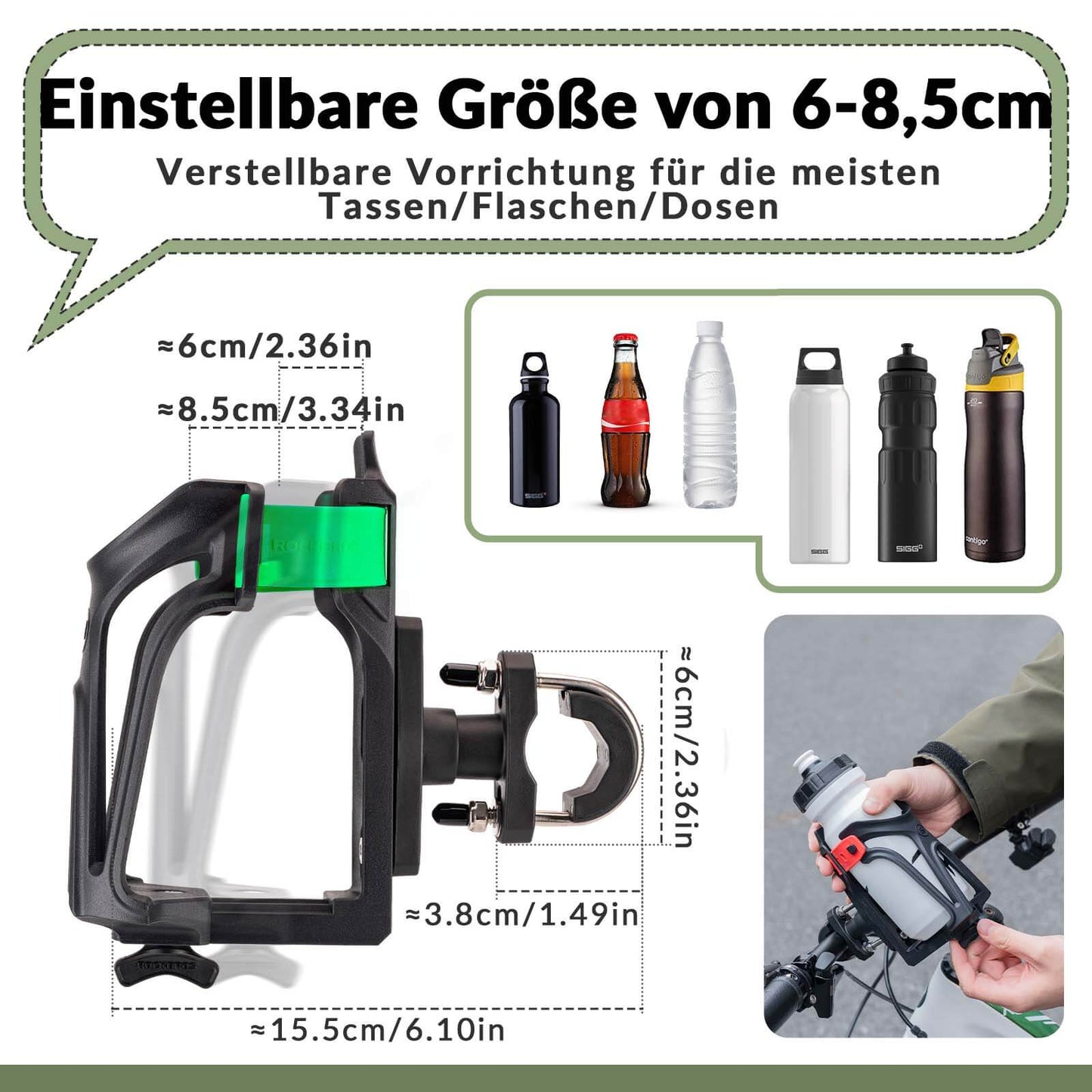 Porte-bouteille réglable pour vélo, rotatif à 360°, ROCKBROS