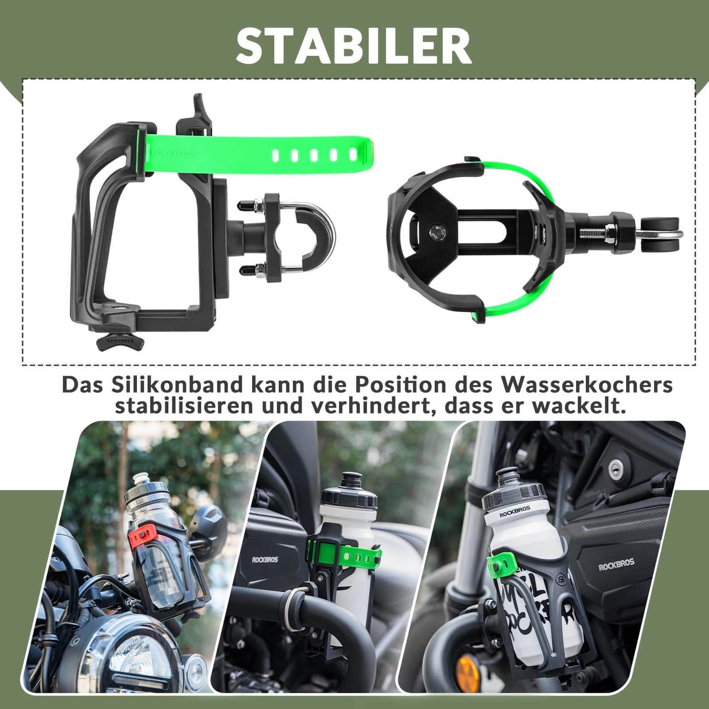Porte-bouteille réglable pour vélo, rotatif à 360°, ROCKBROS