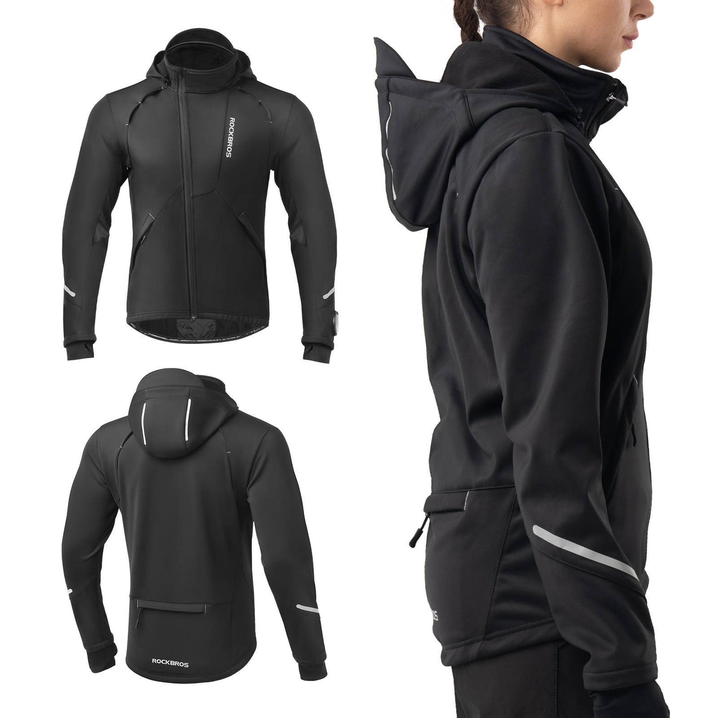 Veste de cyclisme d'hiver coupe-vent – ??avec commande tactile TPU, ROCKBROS