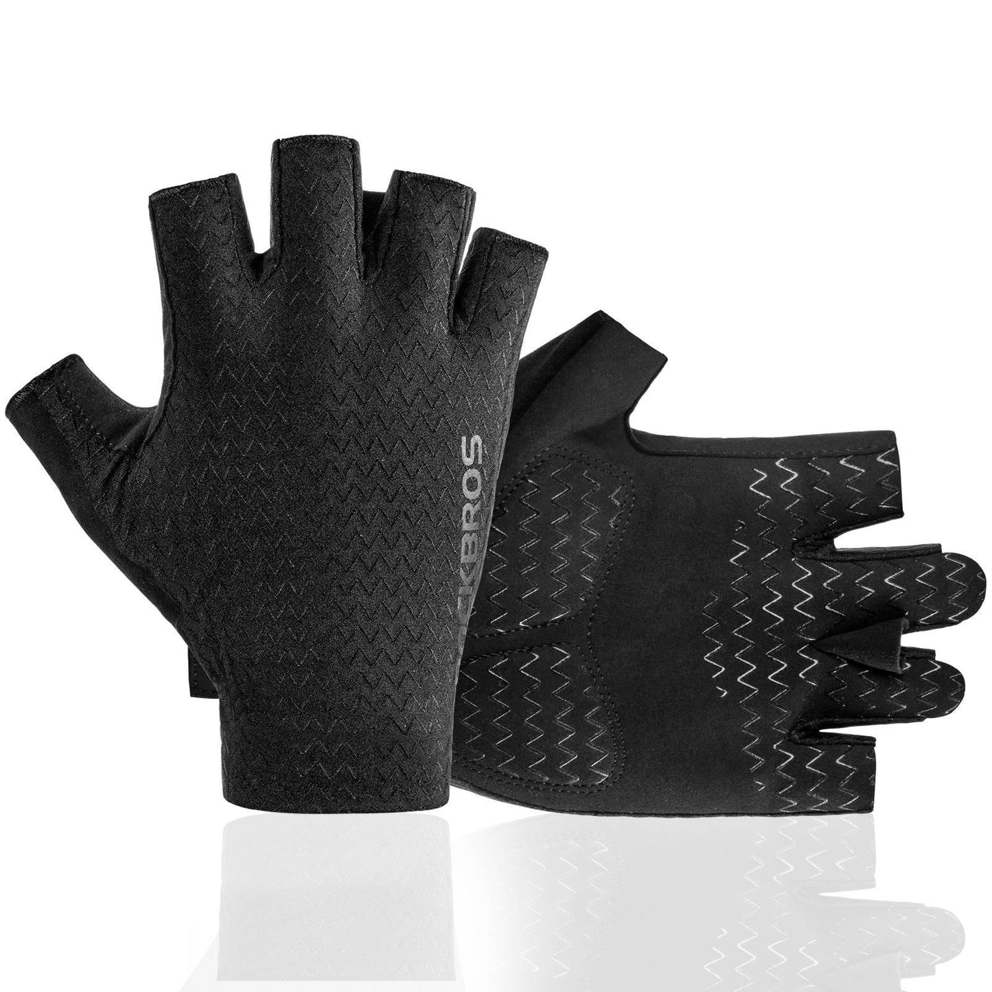 Gants de moto demi-doigts antidérapants à motif gel ROCKBROS
