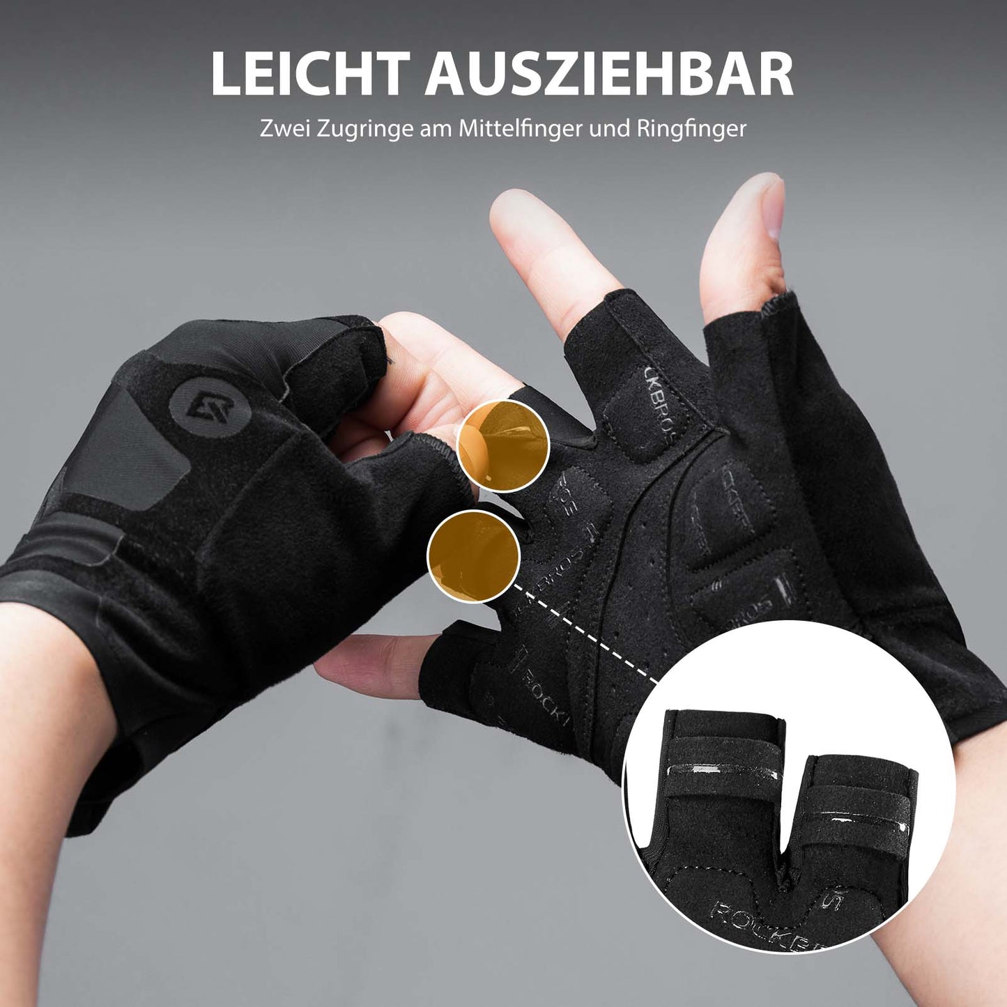 Gants de cyclisme unisexes demi-doigts ROCKBROS, absorbant les chocs et antidérapants