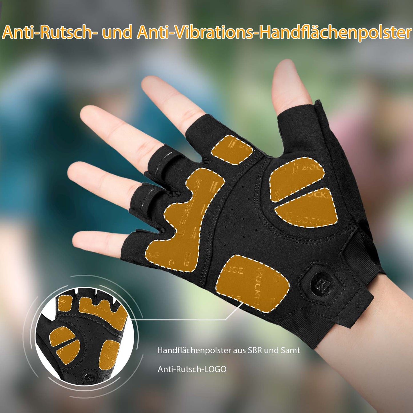 Gants de cyclisme unisexes demi-doigts ROCKBROS, absorbant les chocs et antidérapants