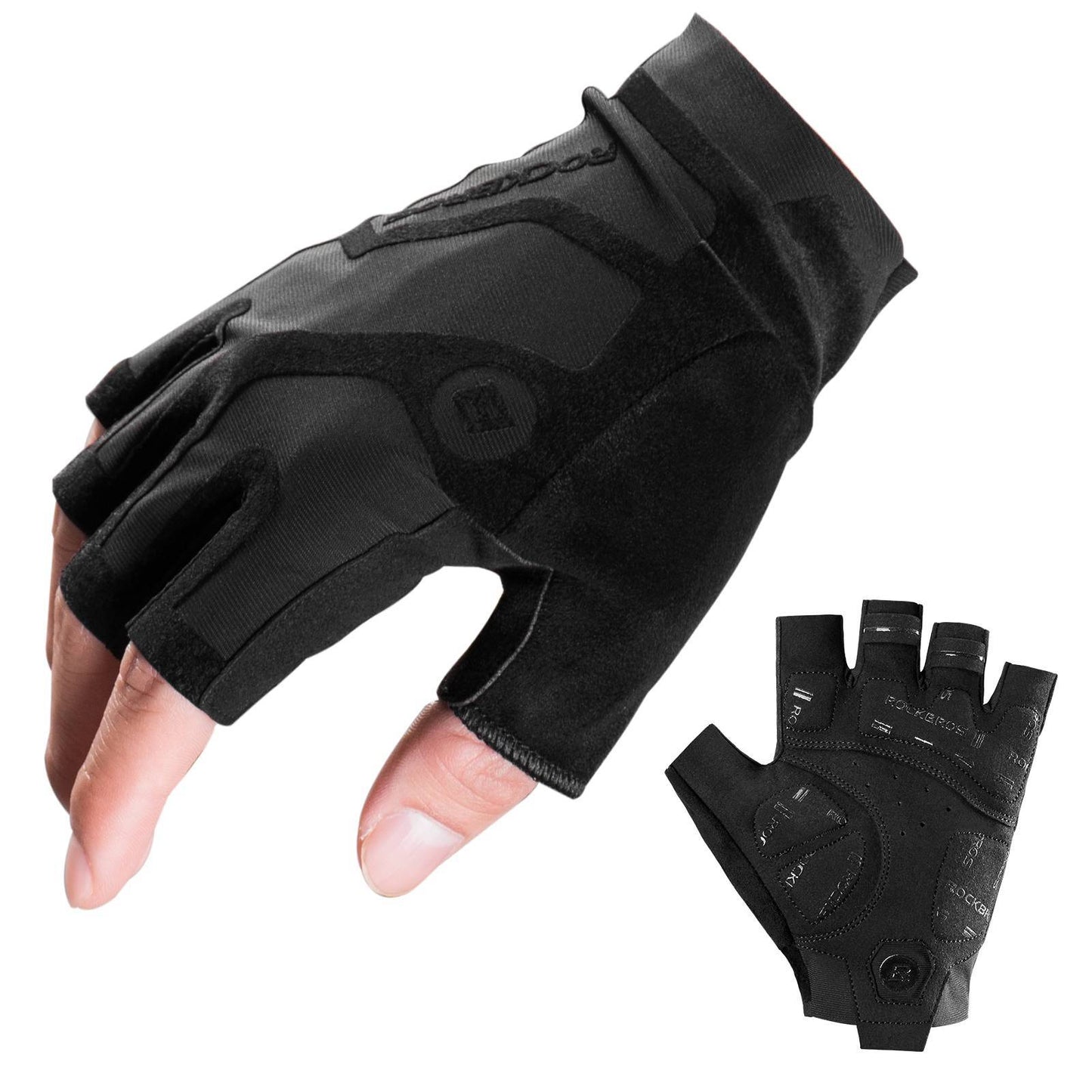 Gants de cyclisme unisexes demi-doigts ROCKBROS, absorbant les chocs et antidérapants