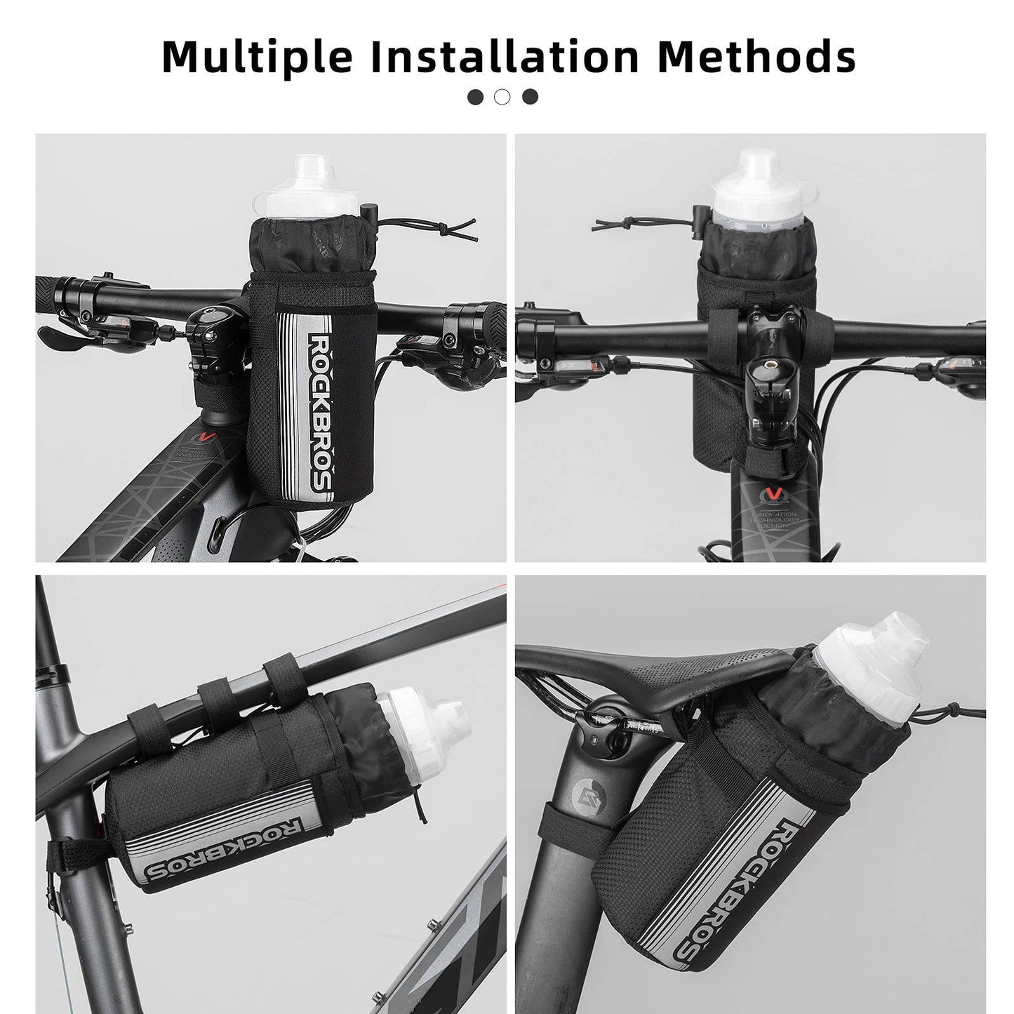 Sacoche de guidon de vélo isotherme avec porte-bouteille et poche pour téléphone portable ROCKBROS