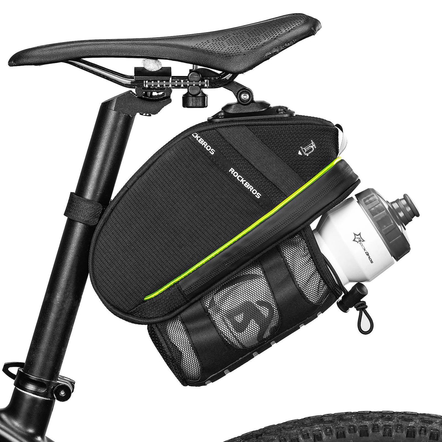 Sacoche de selle de vélo résistante aux rayures avec porte-bouteille 1,5 L ROCKBROS
