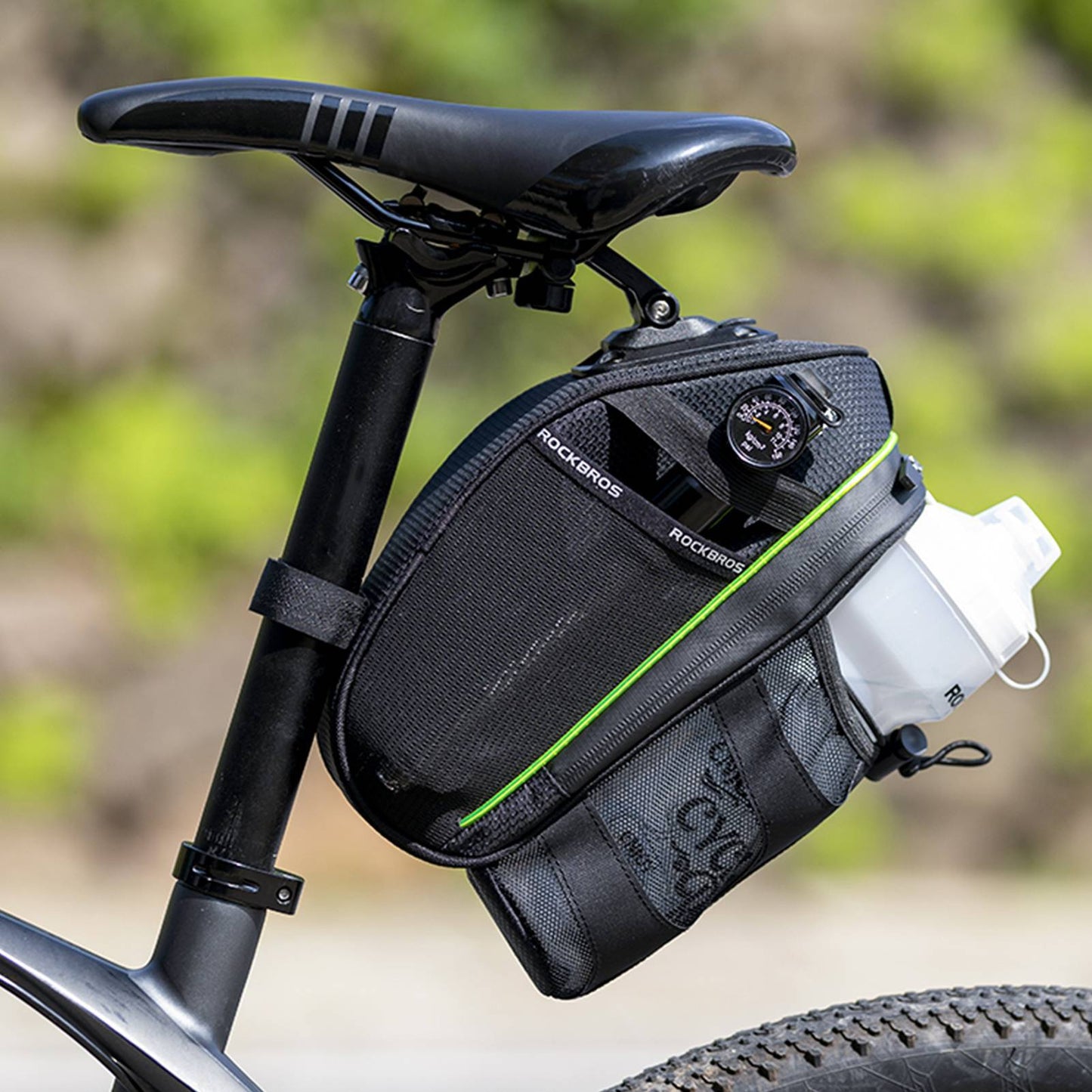 Sacoche de selle de vélo résistante aux rayures avec porte-bouteille 1,5 L ROCKBROS