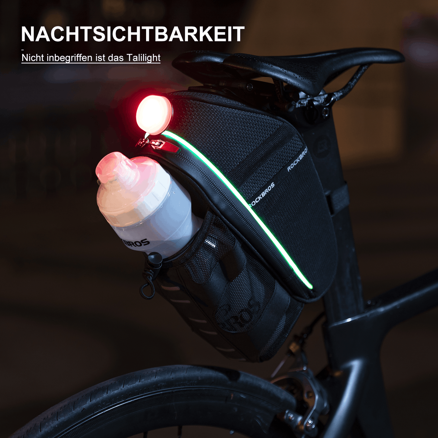 Sacoche de selle de vélo résistante aux rayures avec porte-bouteille 1,5 L ROCKBROS