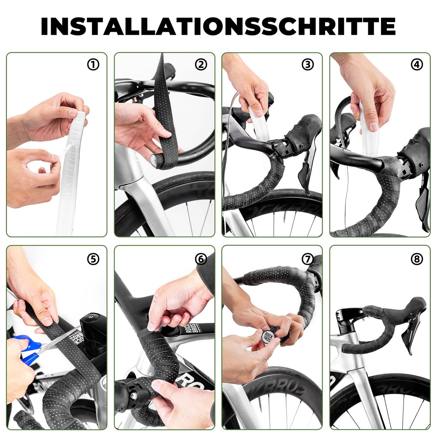 Ruban de guidon pour vélo de route, antidérapant, absorbant les chocs, 2 rouleaux, ROCKBROS