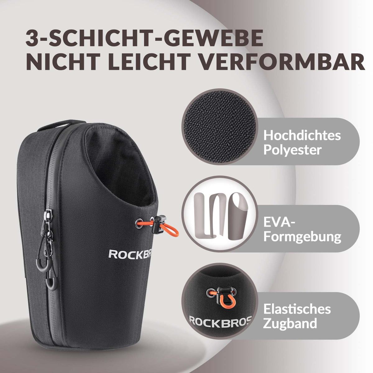 ROCKBROS Sac de guidon Porte-bidon multifonction Design