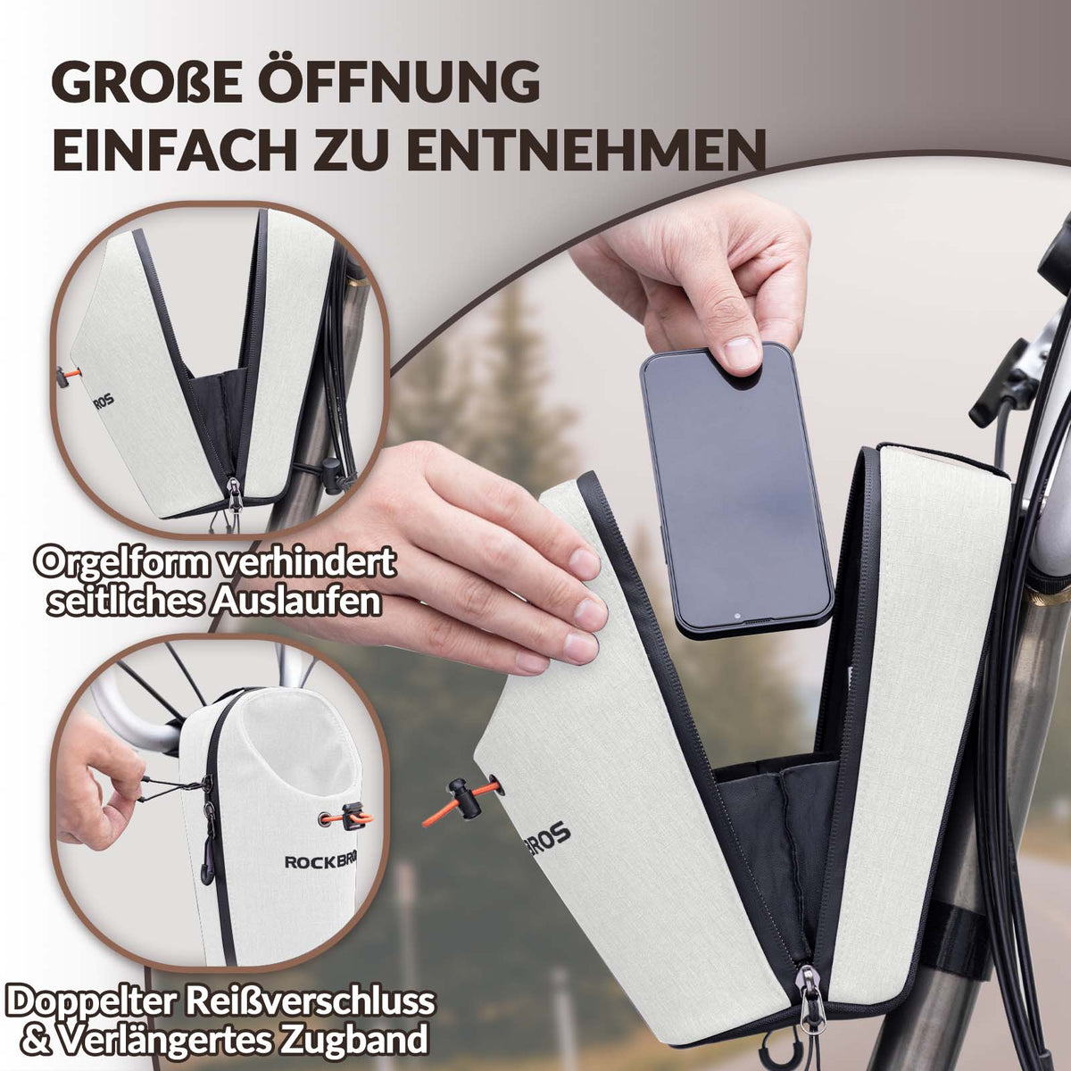 ROCKBROS Sac de guidon Porte-bidon multifonction Design