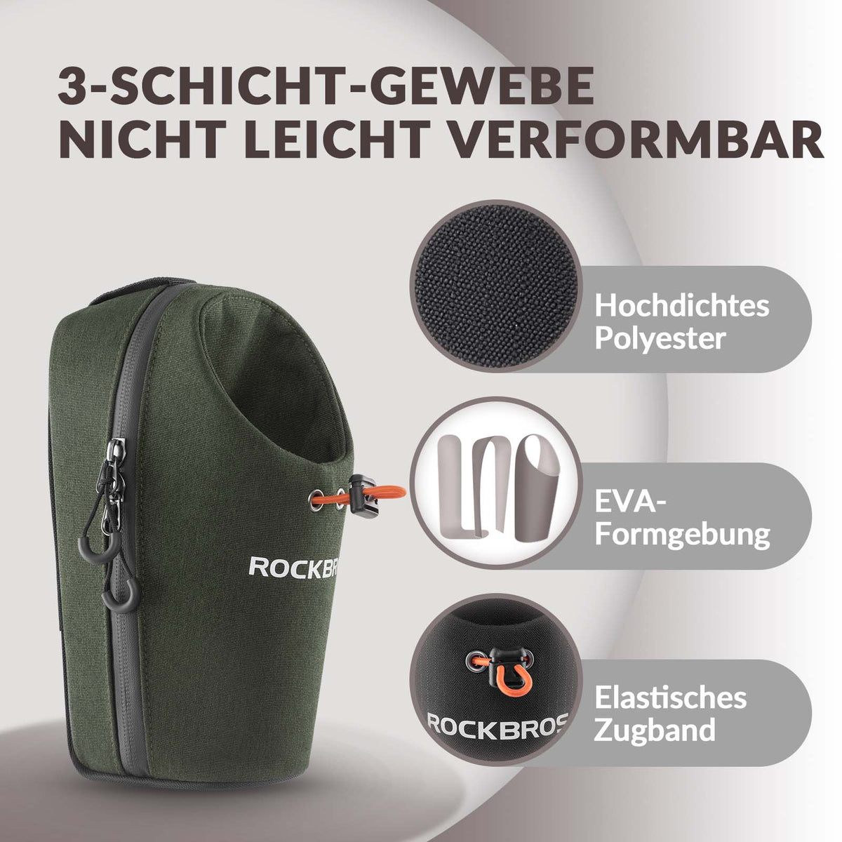 ROCKBROS Sac de guidon Porte-bidon multifonction Design