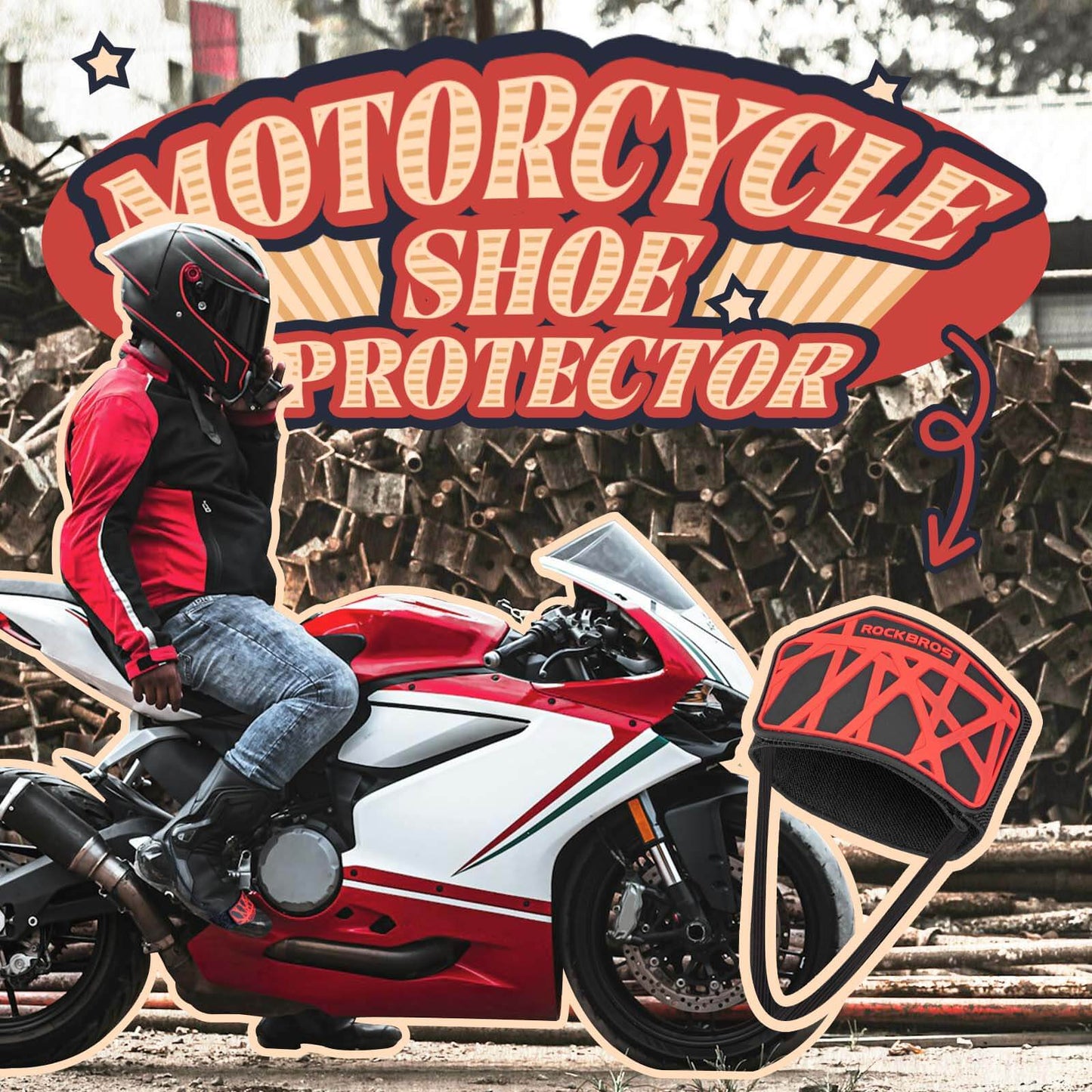 Protection de sélecteur de vitesse antidérapante et réglable pour moto, accessoire moto ROCKBROS