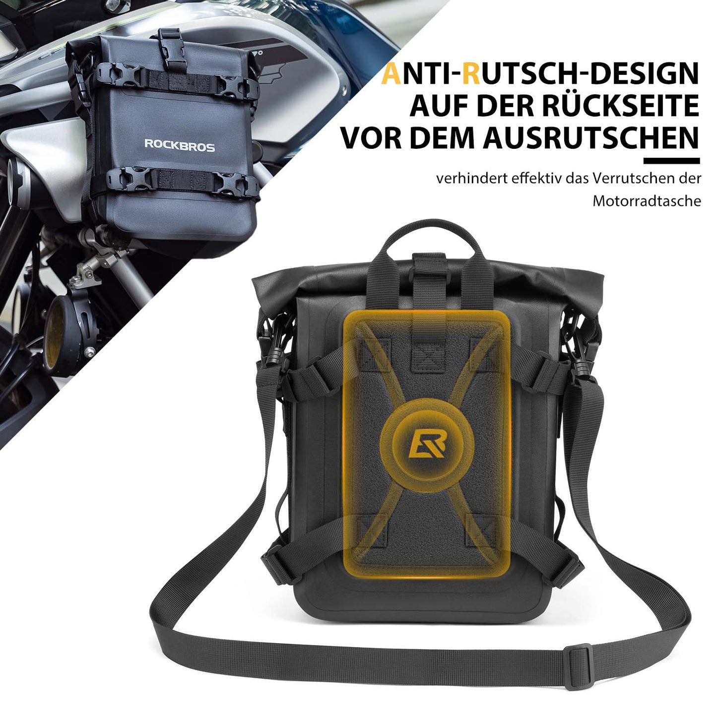 Sacoche latérale de moto, étanche, sacoche de 5 L, noire, ROCKBROS