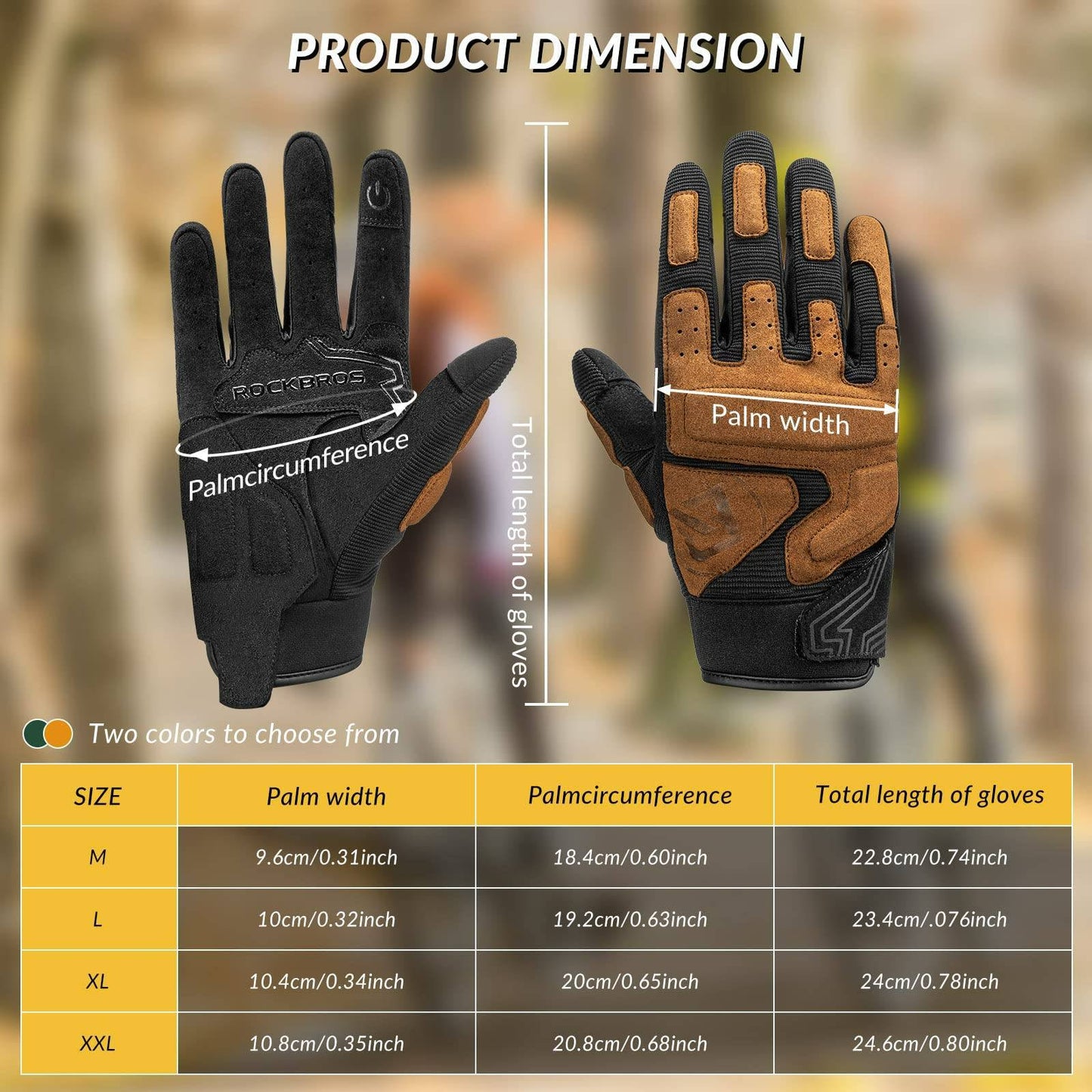 Gants de moto, gants homme coupe-vent compatibles écrans tactiles, ROCKBROS
