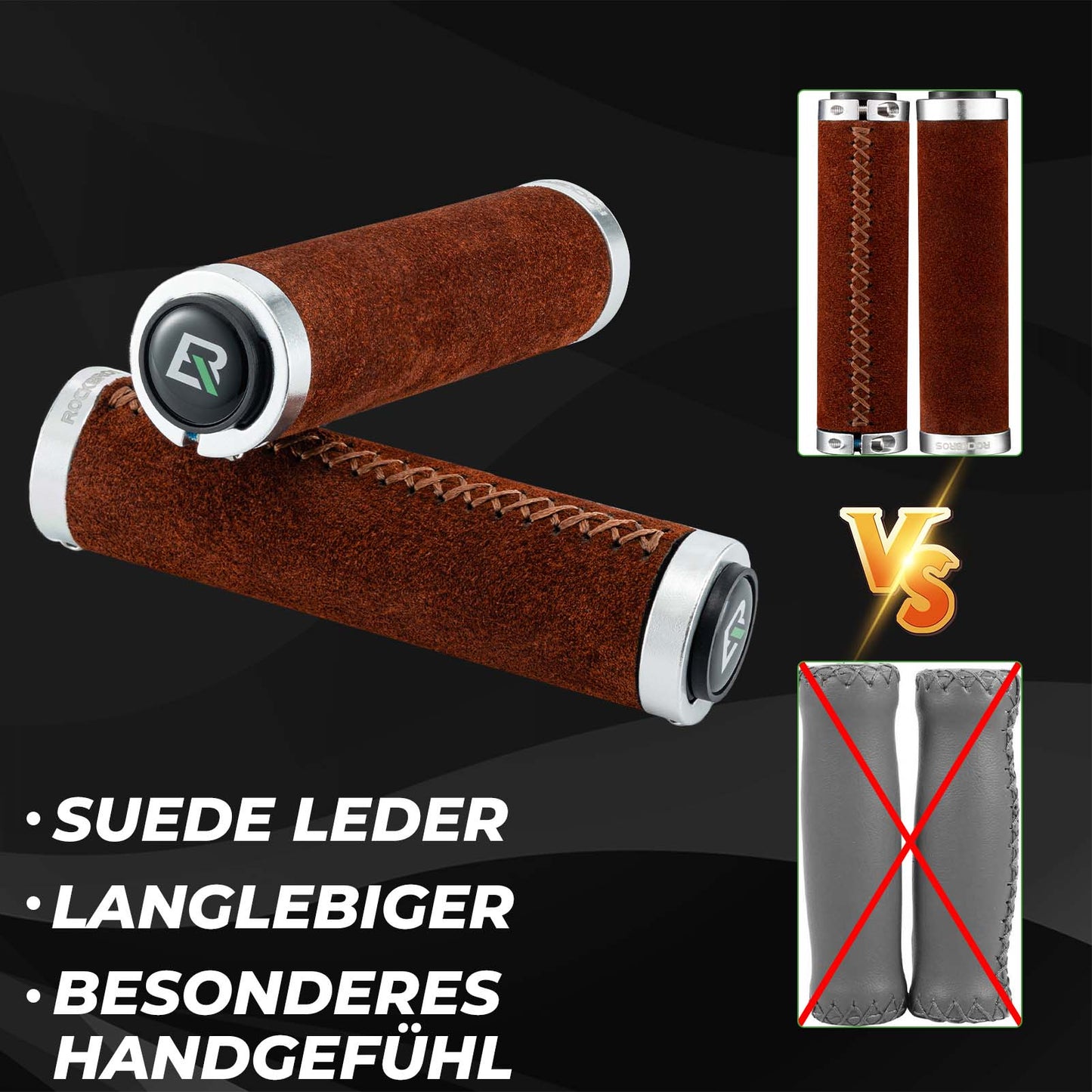 Poignées de guidon VTT ergonomiques antidérapantes pour guidons de 22 mm ROCKBROS