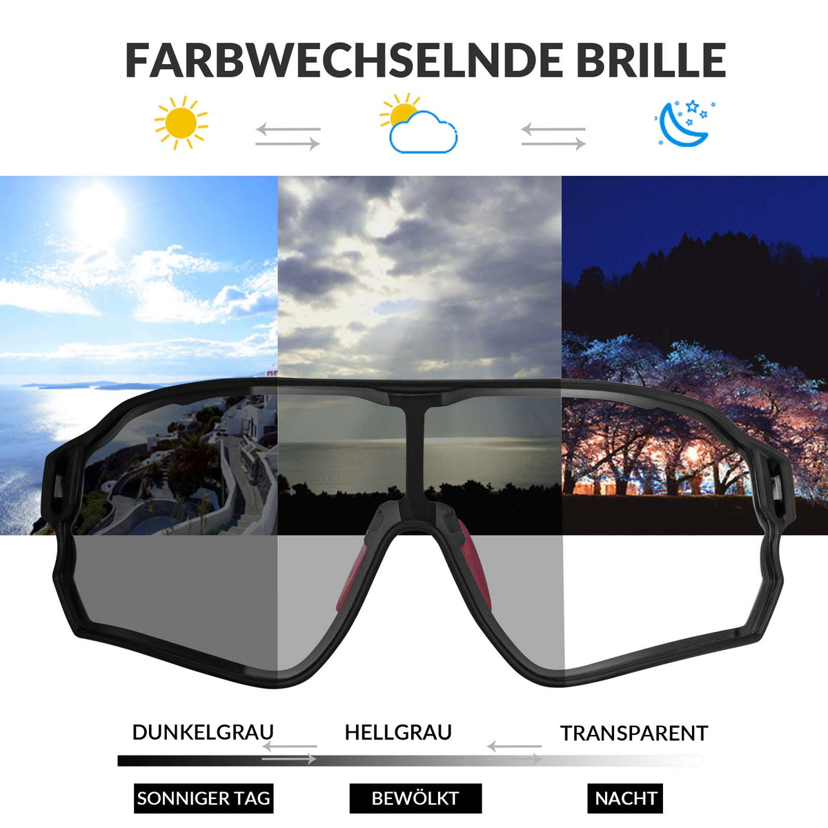 Lunettes de vélo dynamiques ROCKBROS avec filtre solaire UV400