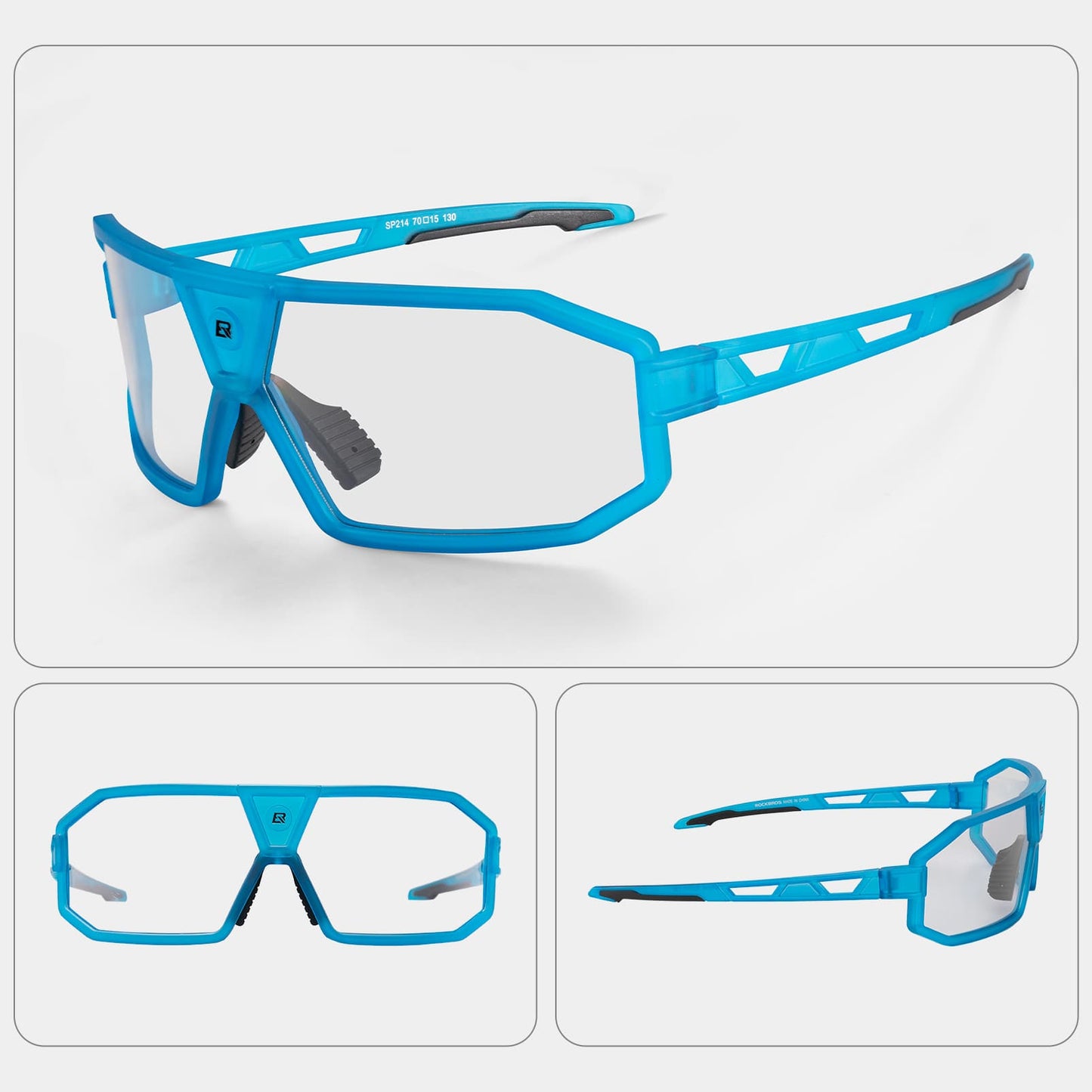 Lunettes de soleil photochromiques, protection UV400, lunettes de cyclisme unisexes bleues ROCKBROS