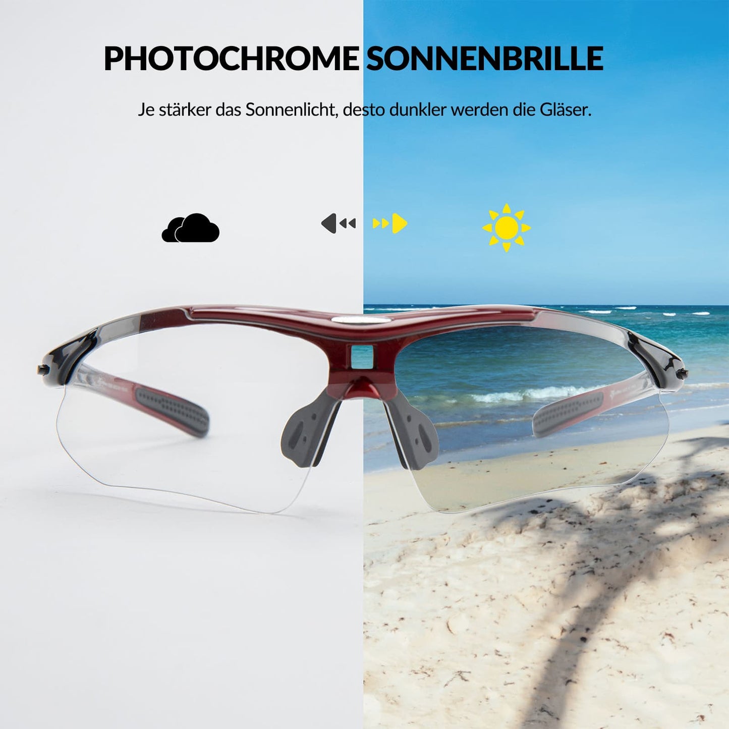 Lunettes de sport photochromiques avec bandeau élastique interchangeable ROCKBROS