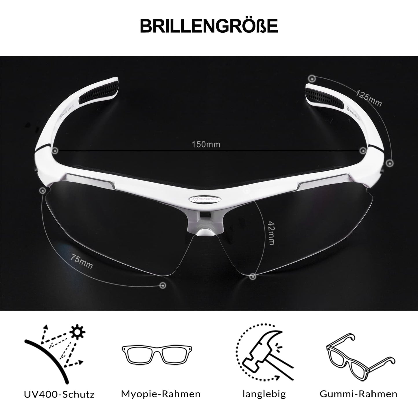 Lunettes de sport photochromiques avec bandeau élastique interchangeable ROCKBROS