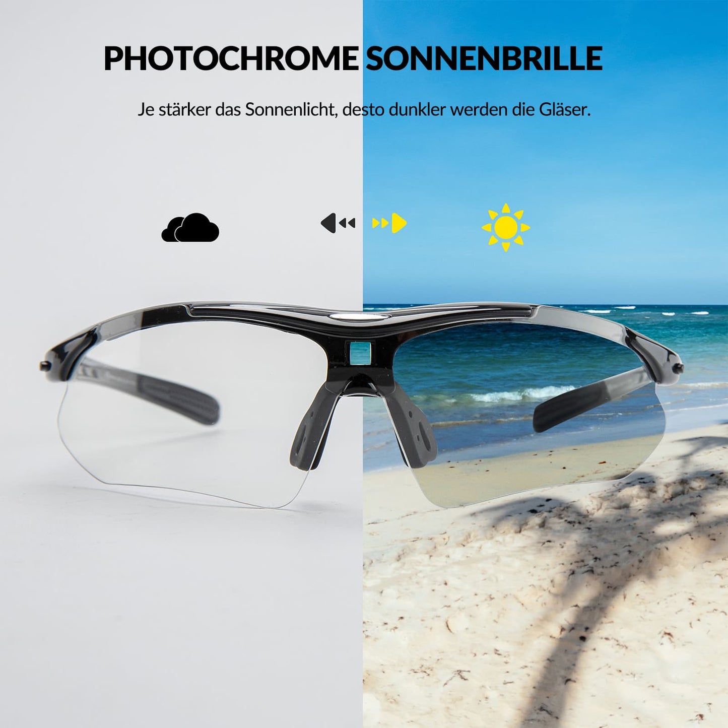 Lunettes de sport photochromiques avec bandeau élastique interchangeable ROCKBROS