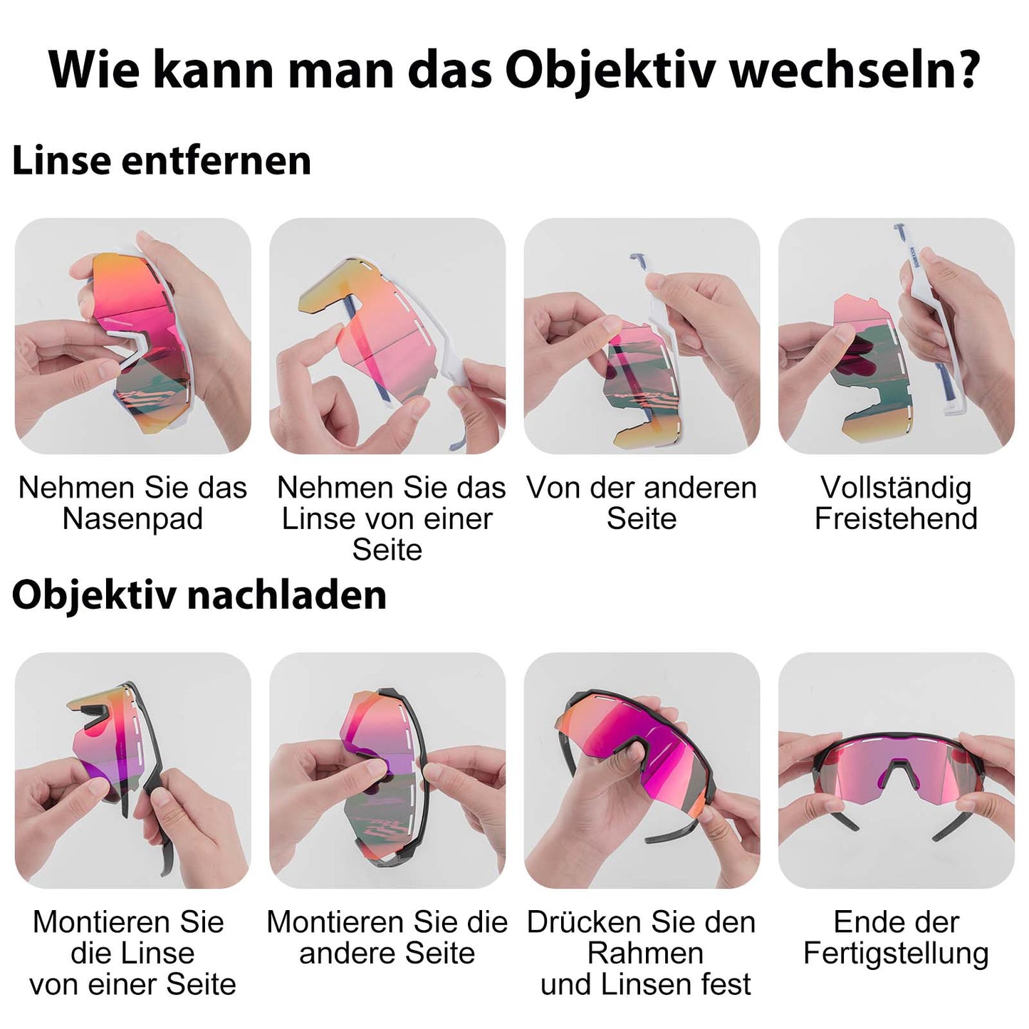 Lunettes de cyclisme polarisées avec 4 verres interchangeables ROCKBROS