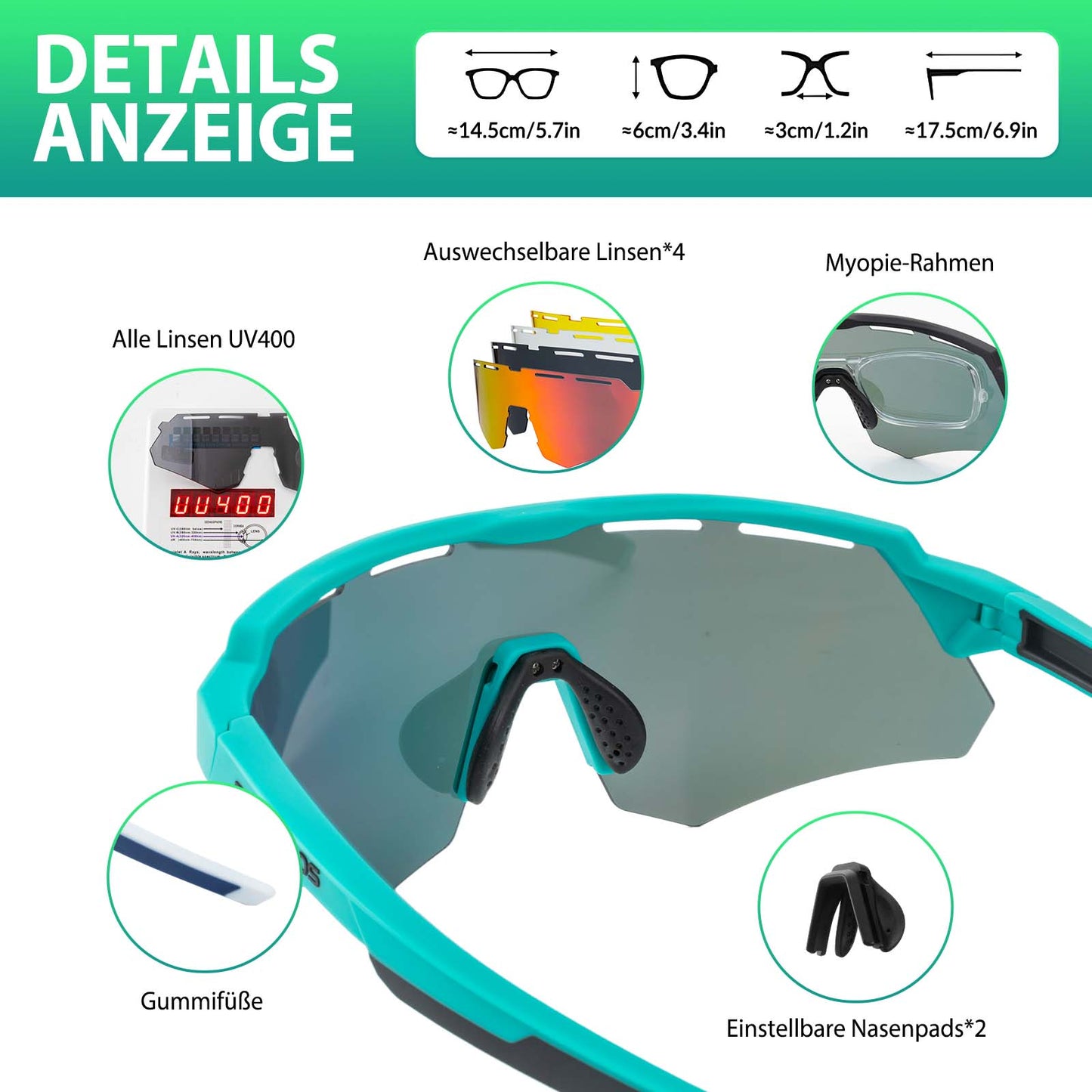 Lunettes de cyclisme polarisées avec 4 verres interchangeables ROCKBROS