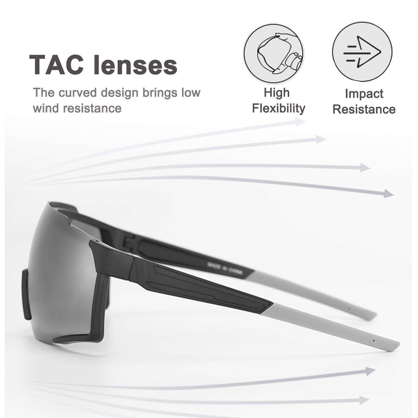 Lunettes de soleil polarisées, lunettes de cyclisme pour sports de plein air, noires, ROCKBROS