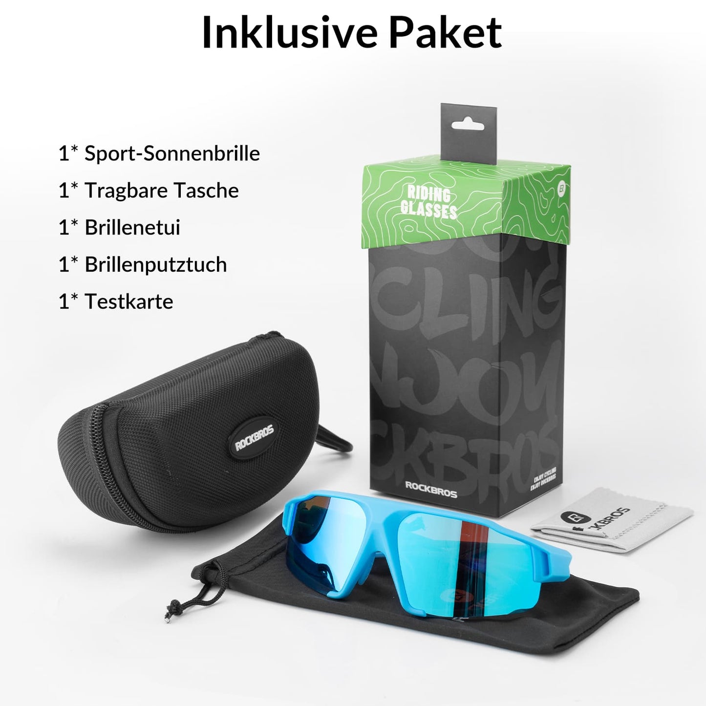 Lunettes de soleil polarisées avec protection UV400, bleu clair, unisexe, ROCKBROS