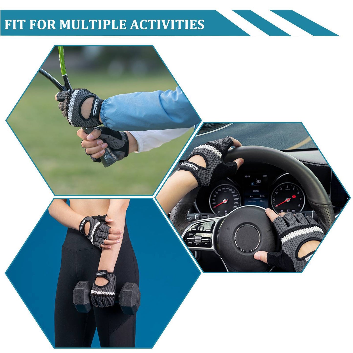 Gants de cyclisme demi-doigts, gants d'entraînement universels, ROCKBROS