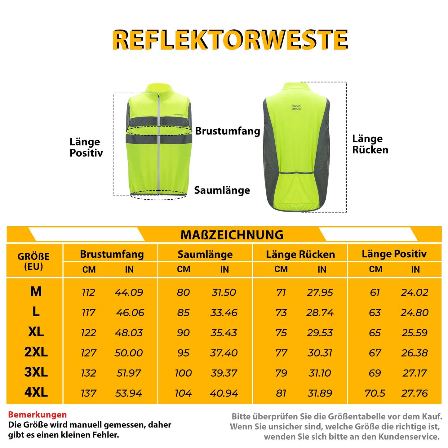 Gilet de sécurité réfléchissant pour la moto, vert fluorescent, ROCKBROS