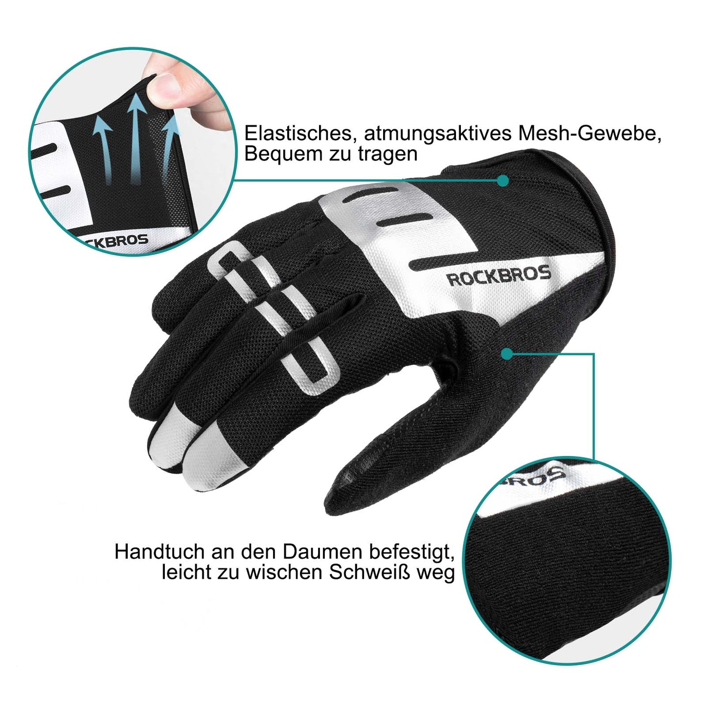 Gants d'équitation à doigts complets SBR pour hommes, tailles M à XXL, ROCKBROS