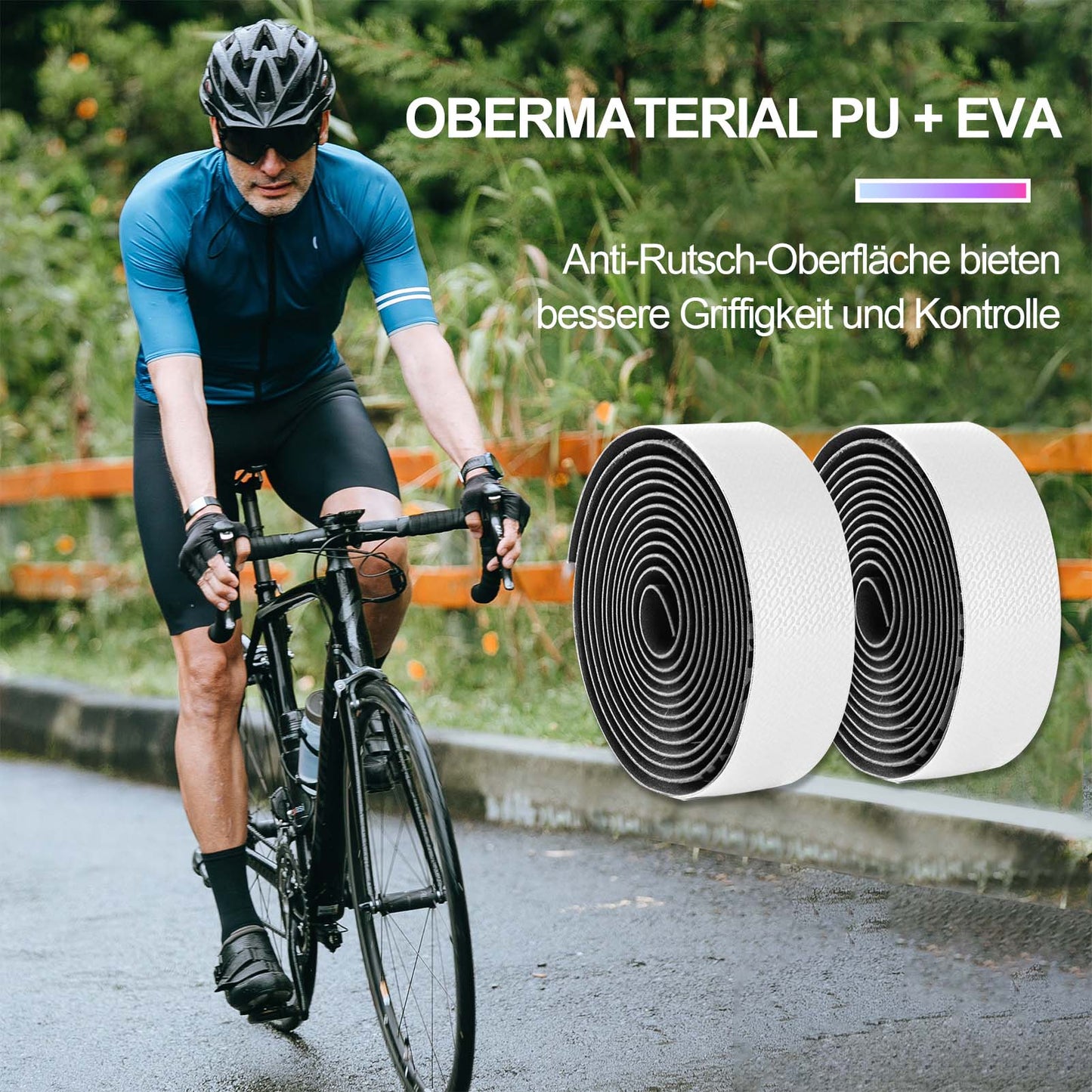 Ruban de guidon antidérapant pour VTT et vélos de route, 2 rouleaux, ROCKBROS