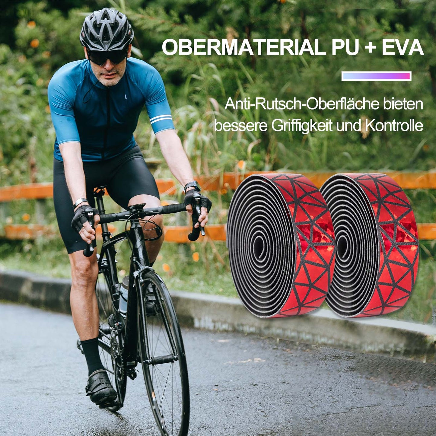 Ruban de guidon antidérapant pour VTT et vélos de route, 2 rouleaux, ROCKBROS