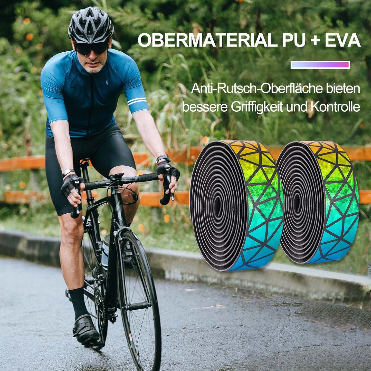 Ruban de guidon antidérapant pour VTT et vélos de route, 2 rouleaux, ROCKBROS