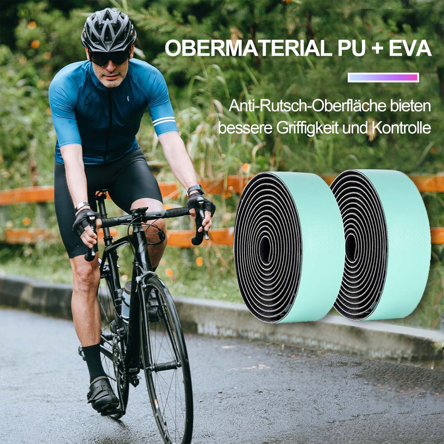 Ruban de guidon antidérapant pour VTT et vélos de route, 2 rouleaux, ROCKBROS