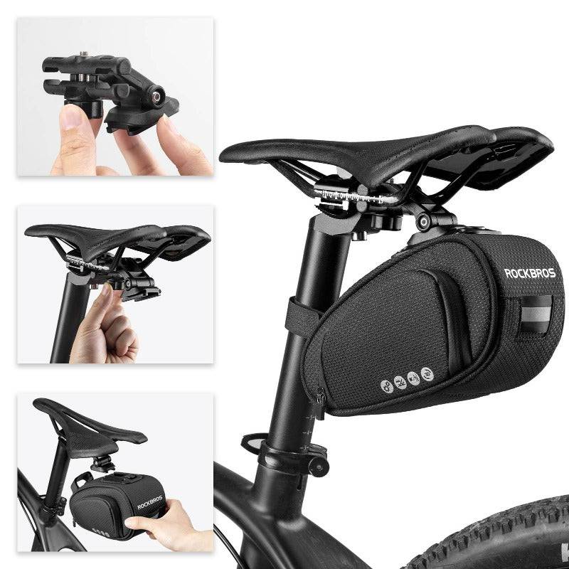 Sacoche de selle à fixation rapide, 1 L, pour VTT, vélo de route, vélo pliant, ROCKBROS