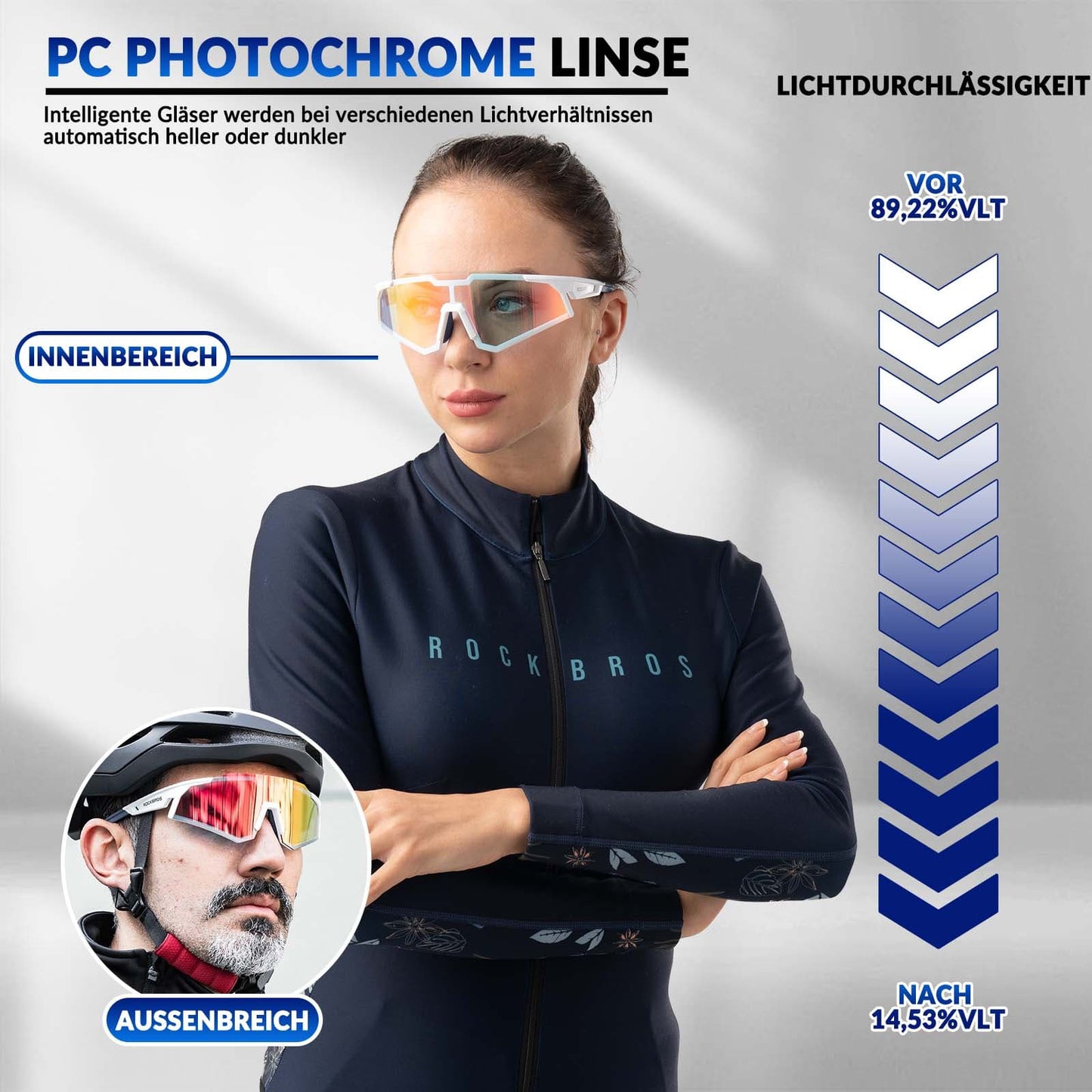 Lunettes de soleil, lunettes de cyclisme, verres teintés, pour l'extérieur, protection UV400, ROCKBROS