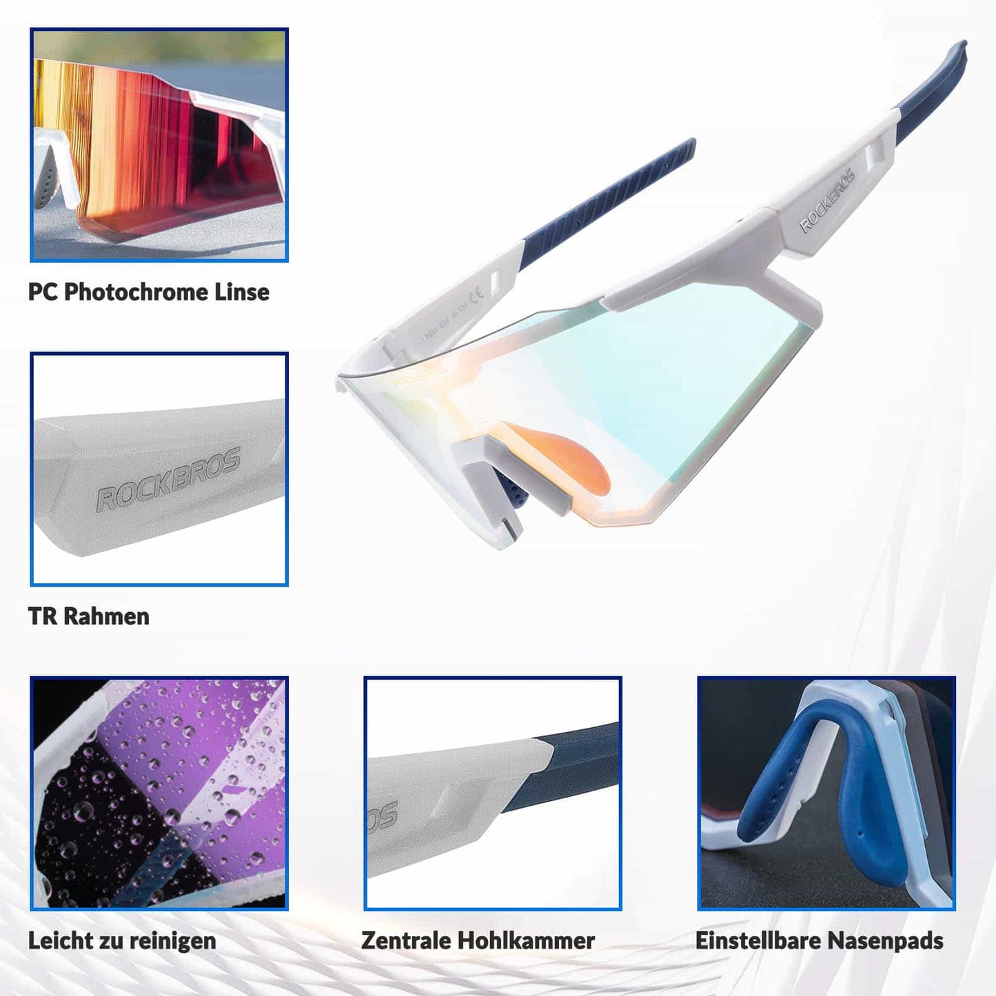 Lunettes de soleil, lunettes de cyclisme, verres teintés, pour l'extérieur, protection UV400, ROCKBROS