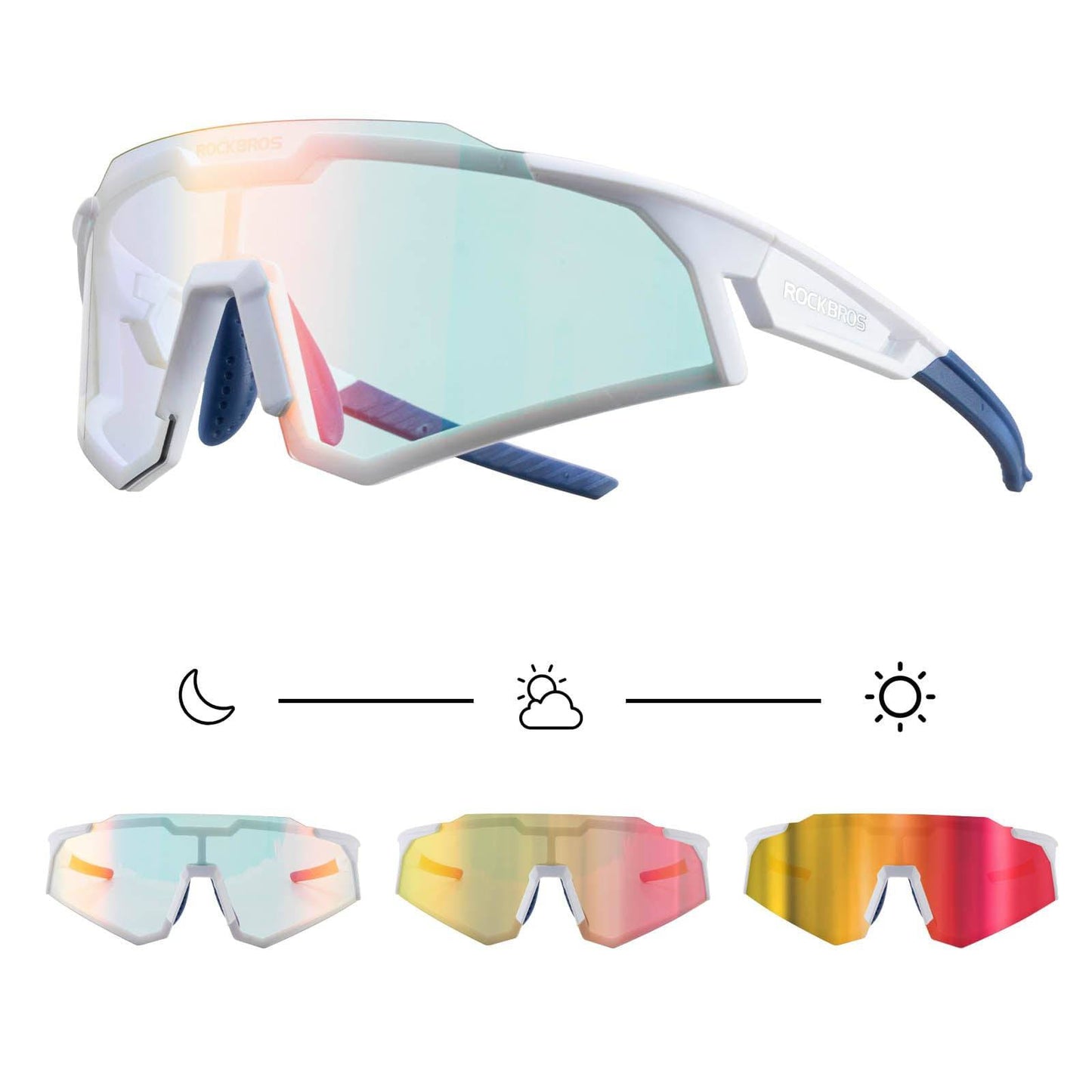 Lunettes de soleil, lunettes de cyclisme, verres teintés, pour l'extérieur, protection UV400, ROCKBROS