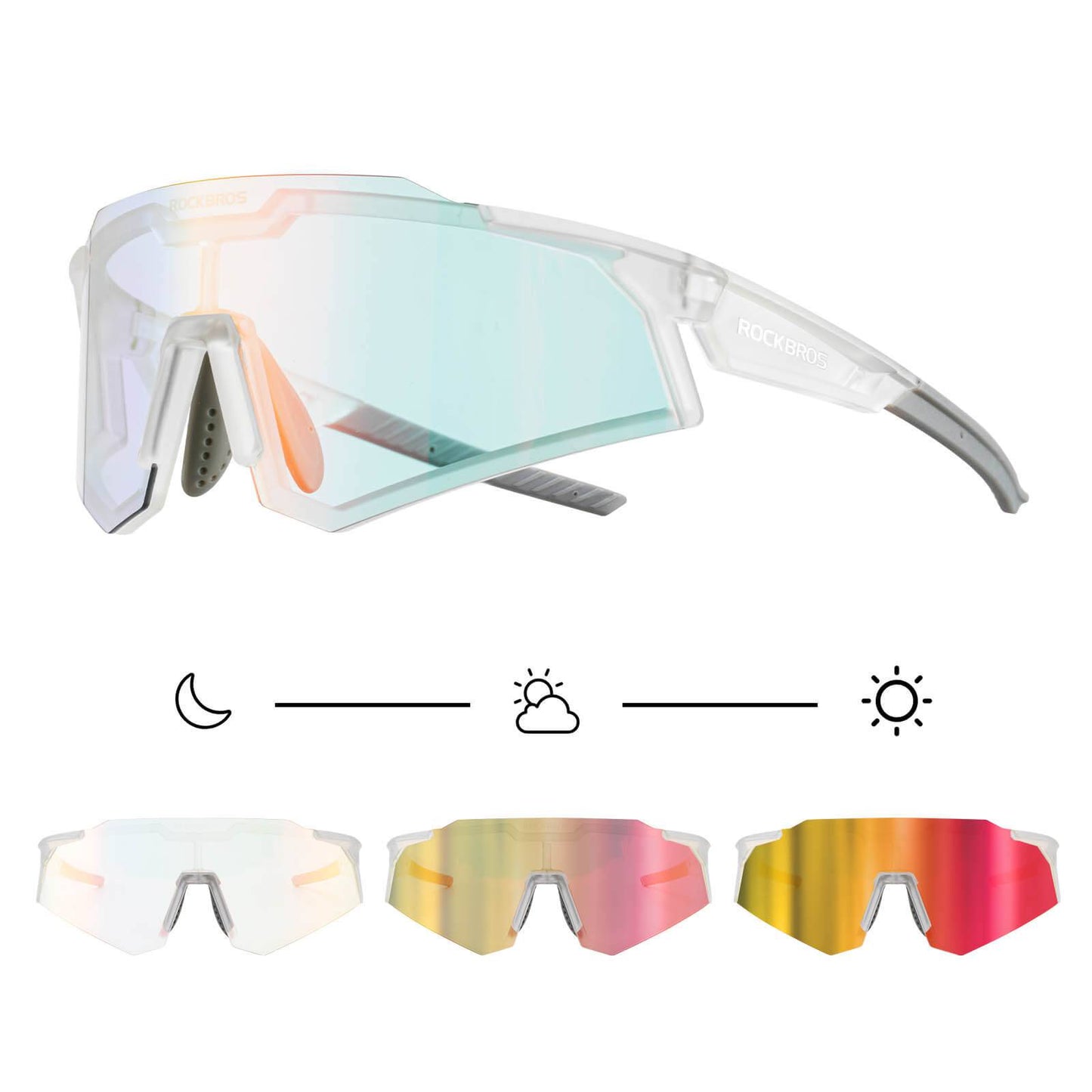Lunettes de soleil, lunettes de cyclisme, verres teintés, pour l'extérieur, protection UV400, ROCKBROS