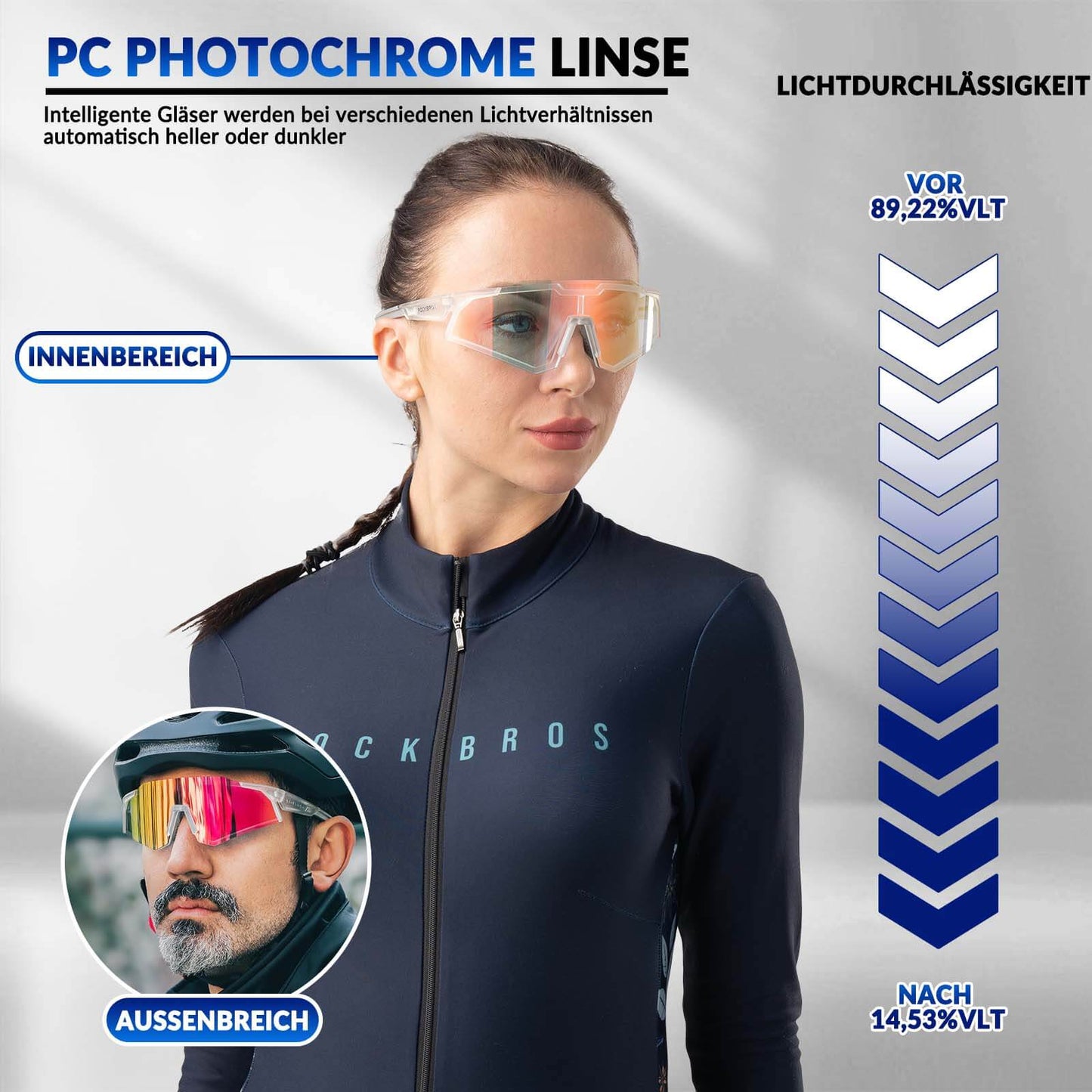 Lunettes de soleil, lunettes de cyclisme, verres teintés, pour l'extérieur, protection UV400, ROCKBROS