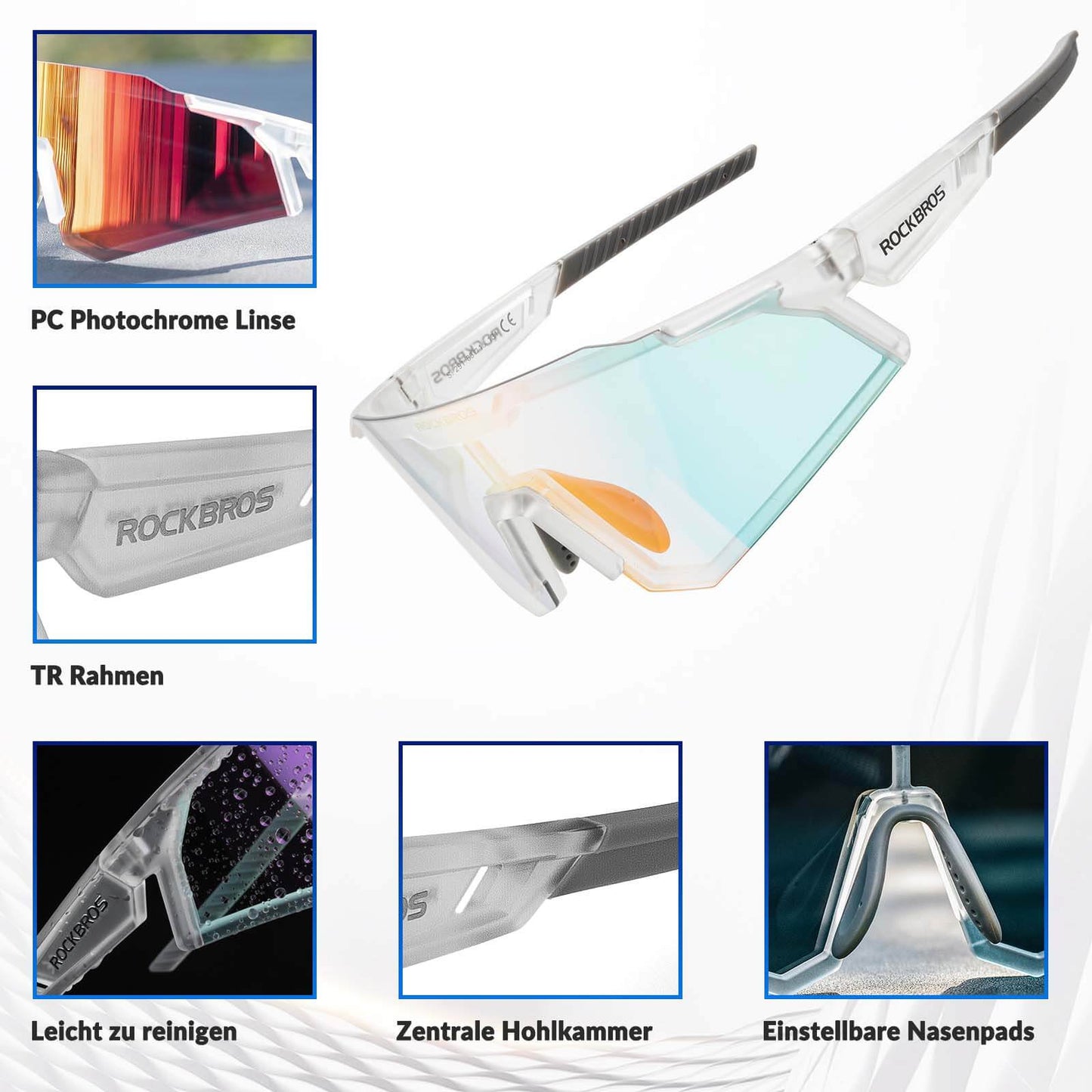 Lunettes de soleil, lunettes de cyclisme, verres teintés, pour l'extérieur, protection UV400, ROCKBROS