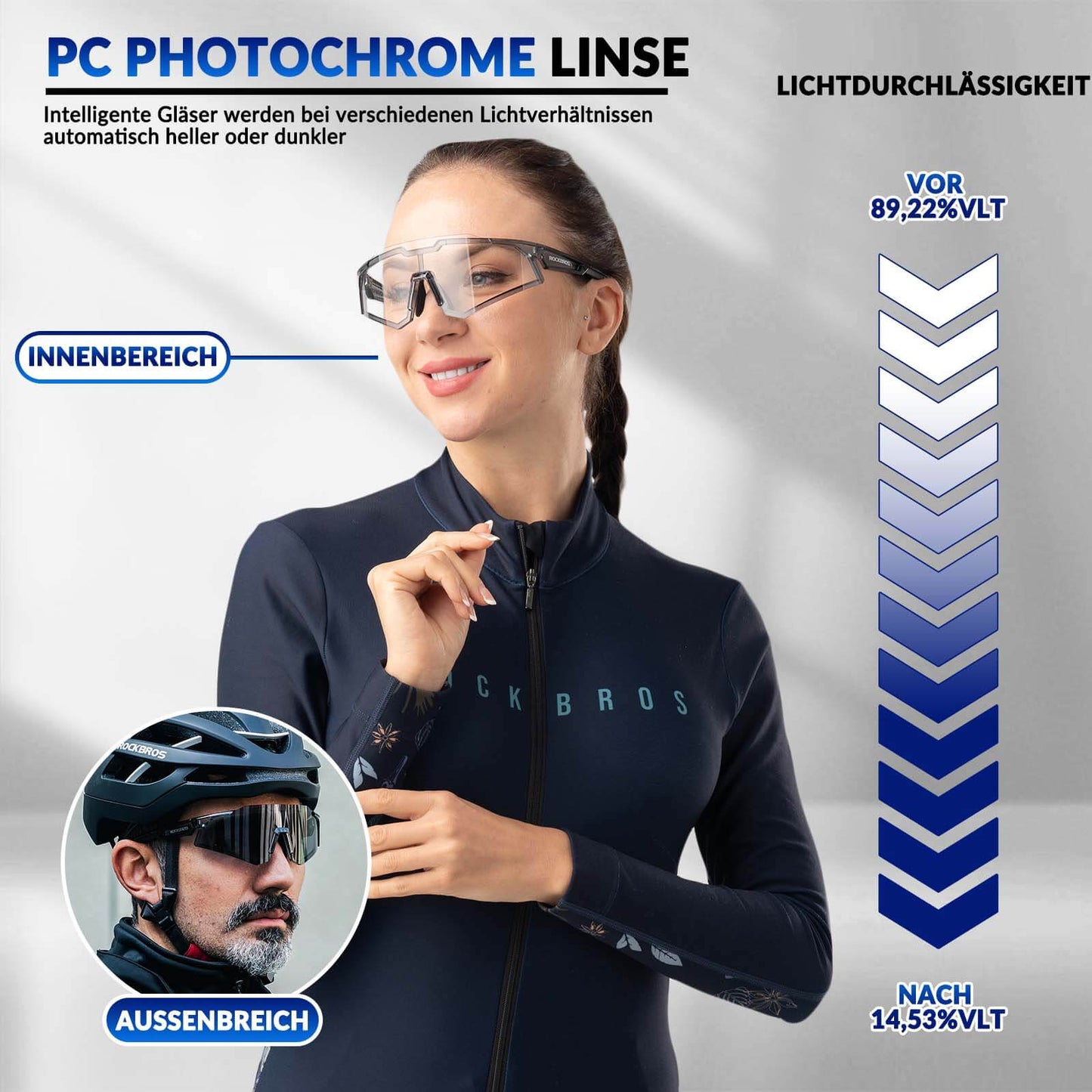 Lunettes de soleil, lunettes de cyclisme, verres teintés, pour l'extérieur, protection UV400, ROCKBROS